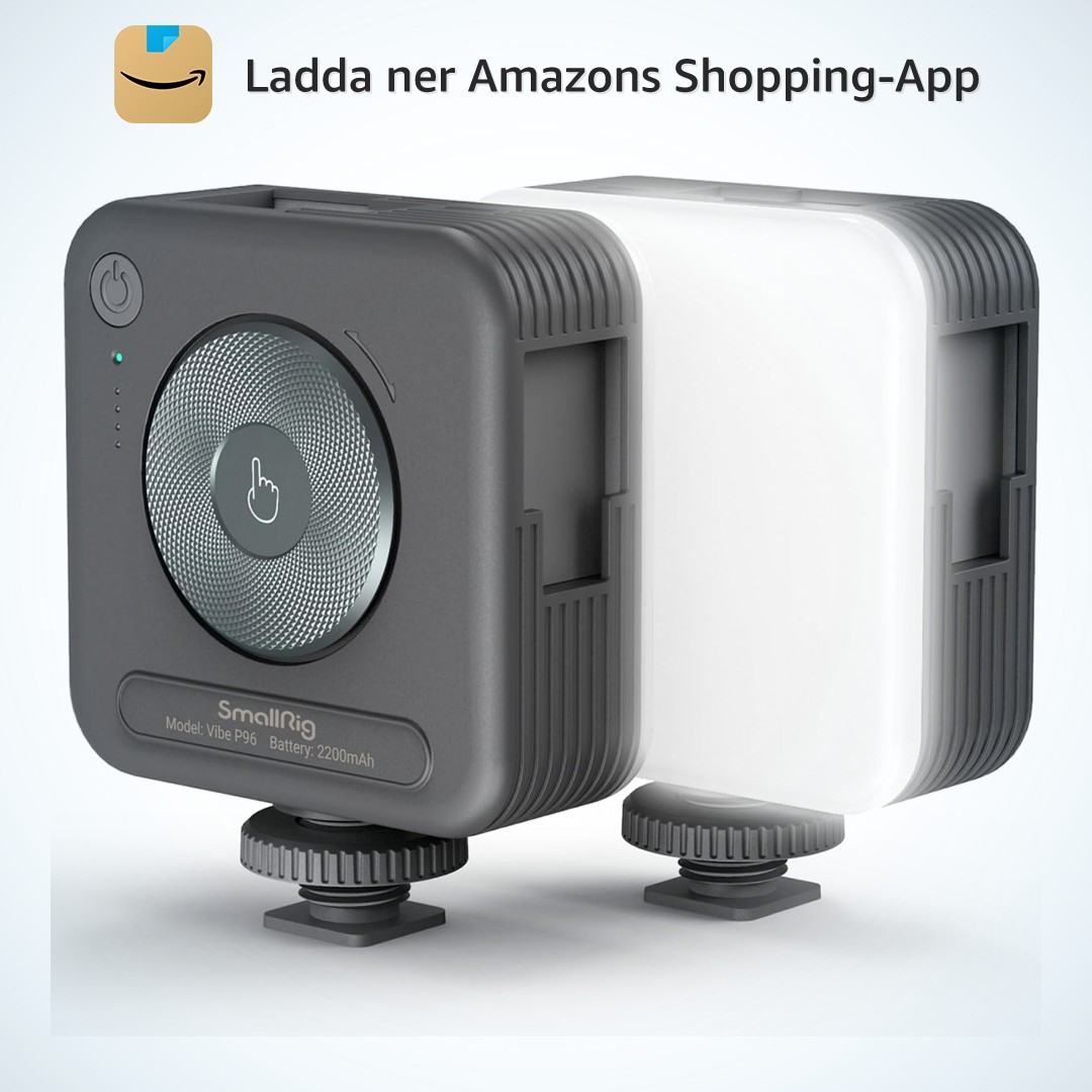 Amazon.se Facebook ad: LED-videolampa, SMALLRIG P96 Video Light, Mini Camera…