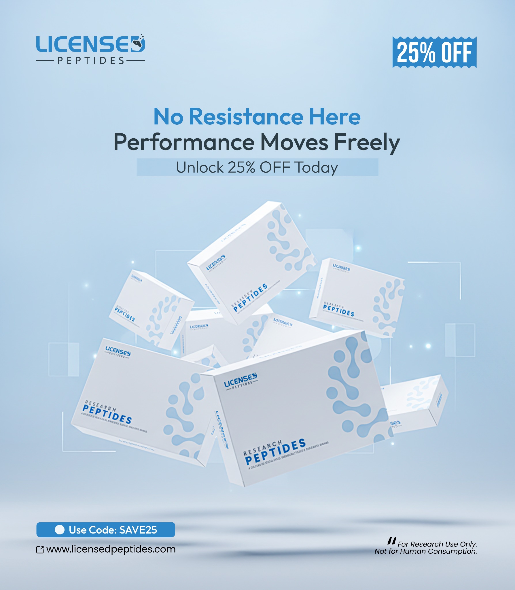 Licensed Peptides Research Facebook ad from Apr 28, 2026