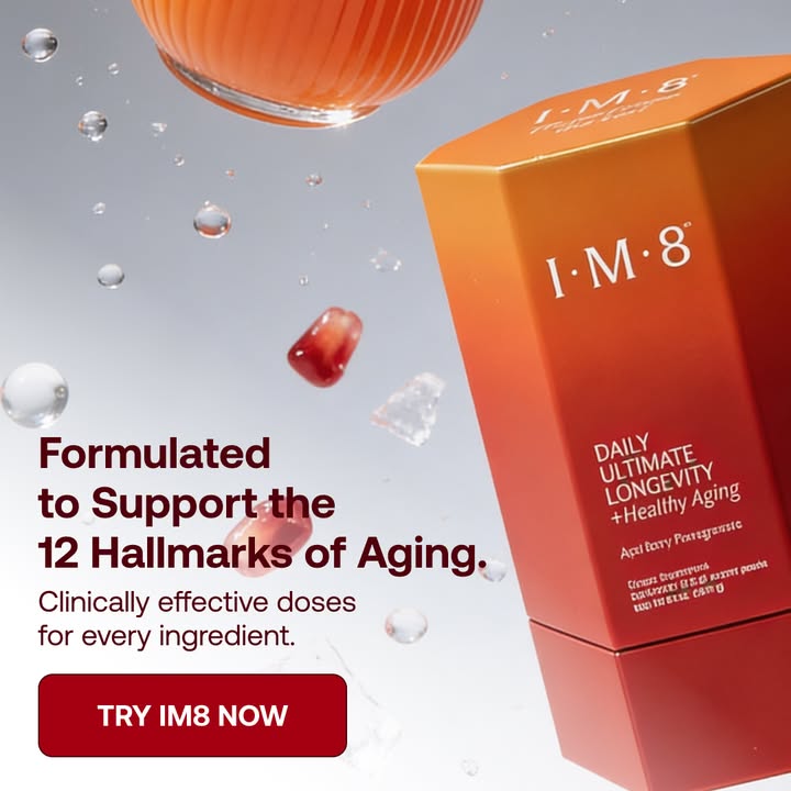 IM8 Global Facebook ad: Longevity Starts at the Cellular Level