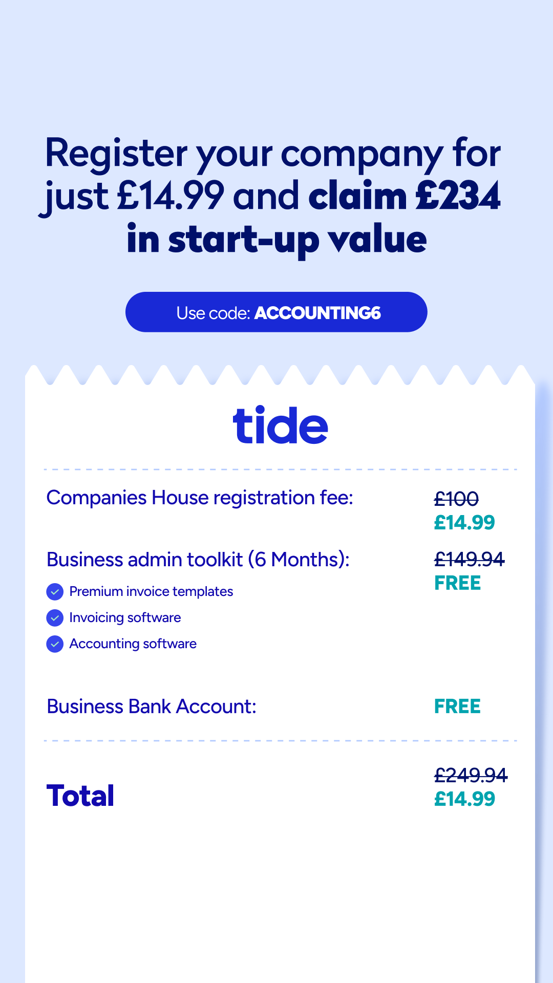 Tide Banking Facebook ad