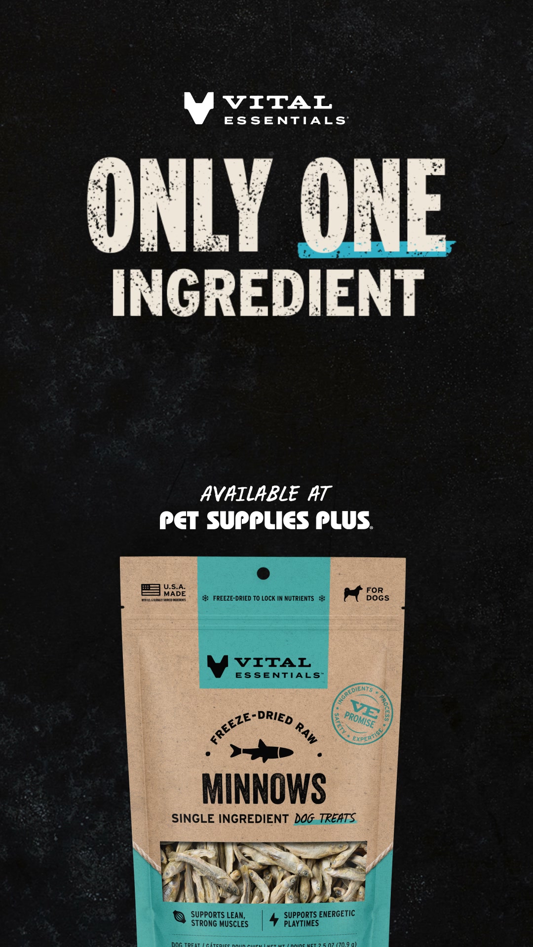 Vital Essentials Facebook ad: One Ingredient. Zero Fillers.