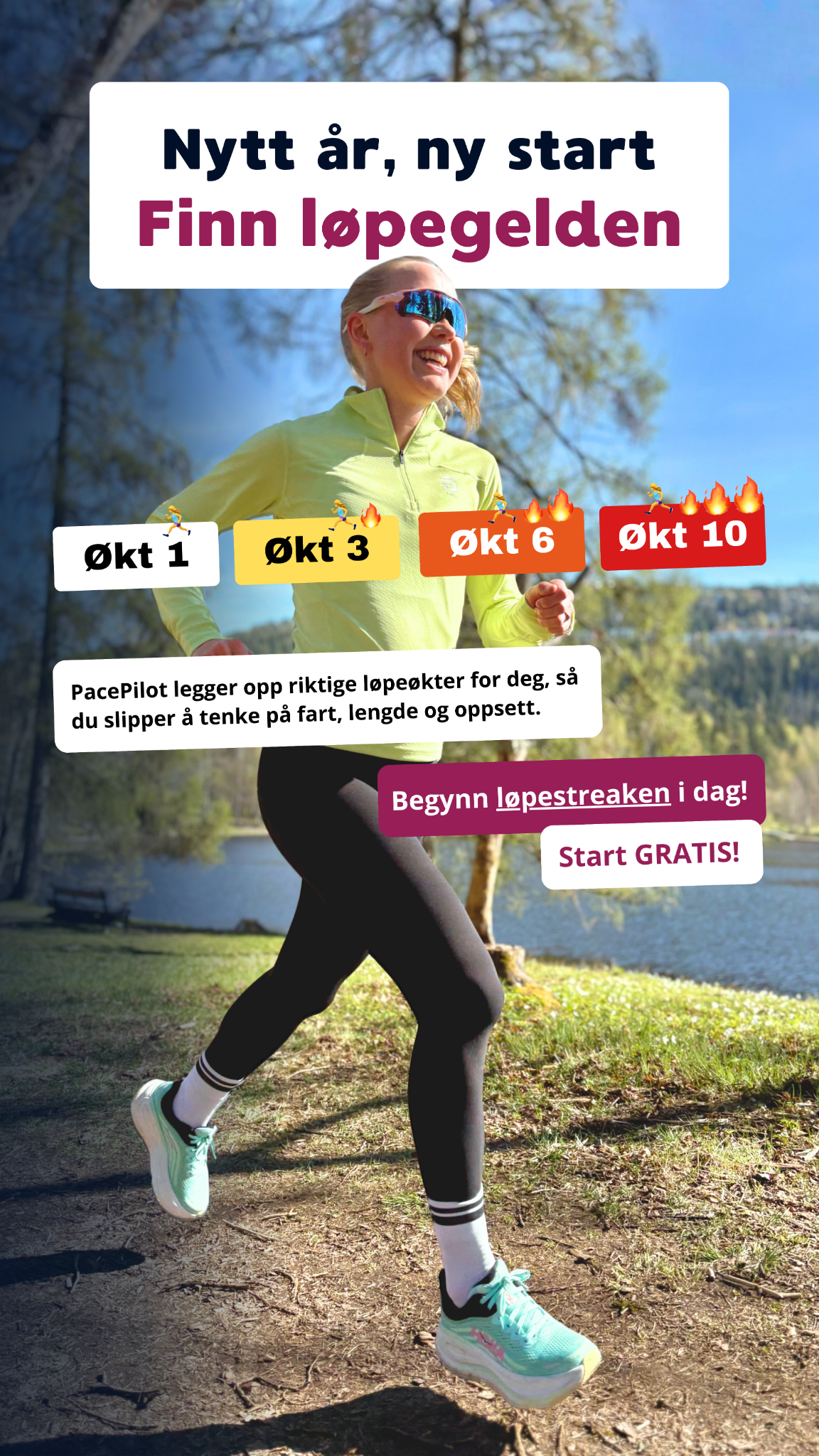 PacePilot Facebook ad: Ta løpingen til neste nivå!