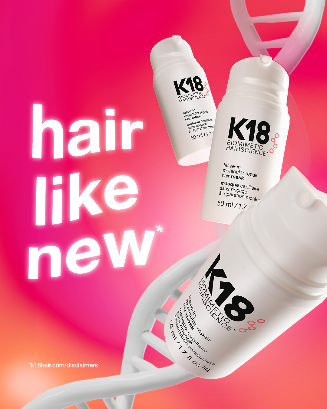 K18 Hair Facebook ad
