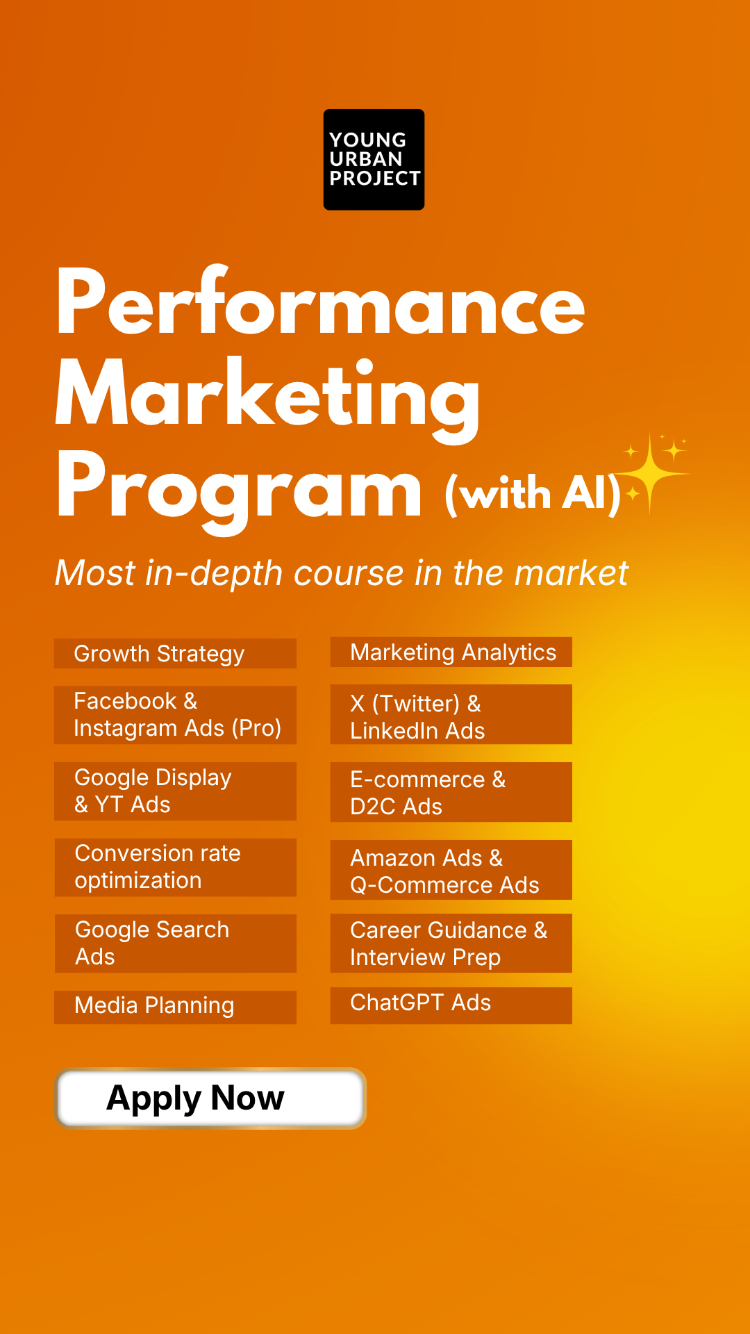 Young Urban Project Facebook ad: Already working in Digital Marketing and want to…