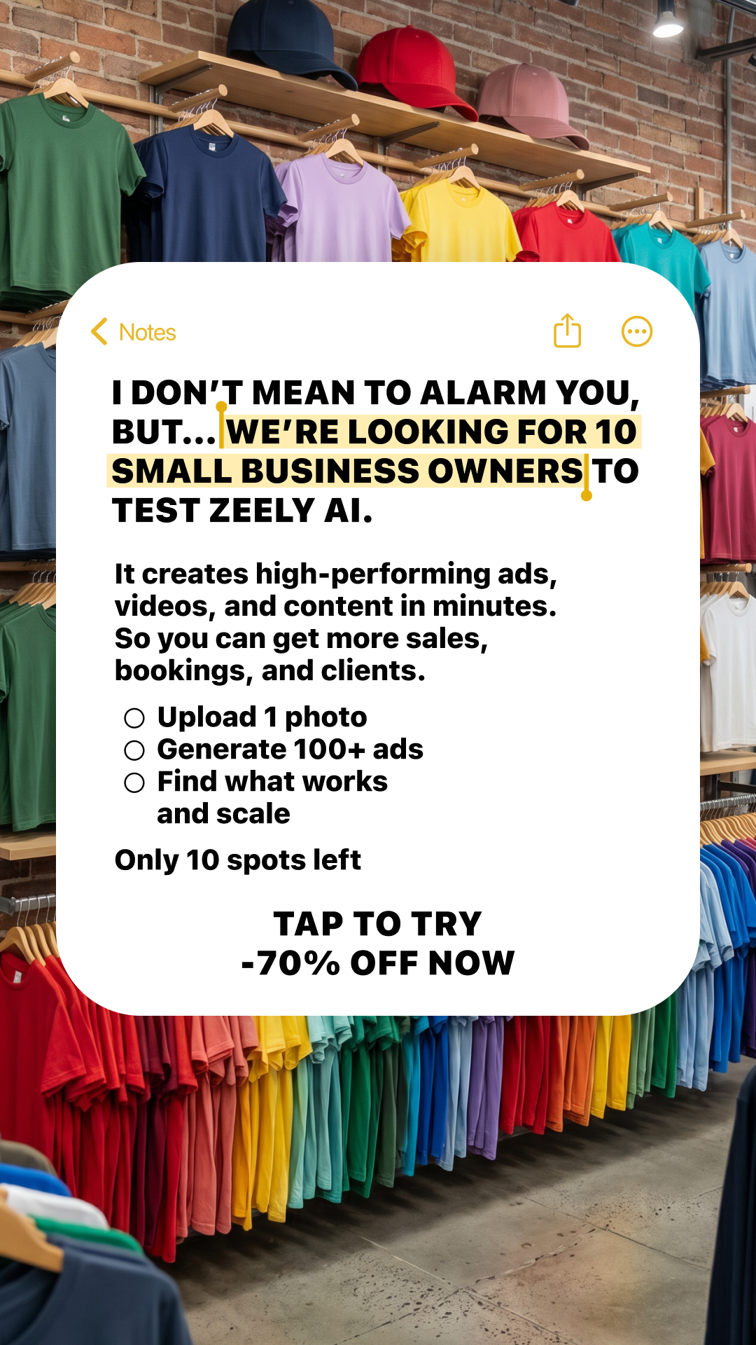 Zeely Facebook ad