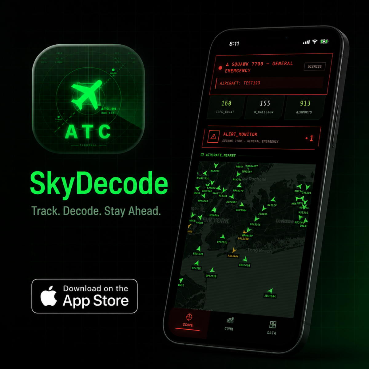 SkyDecode: Aviation Radio Facebook ad