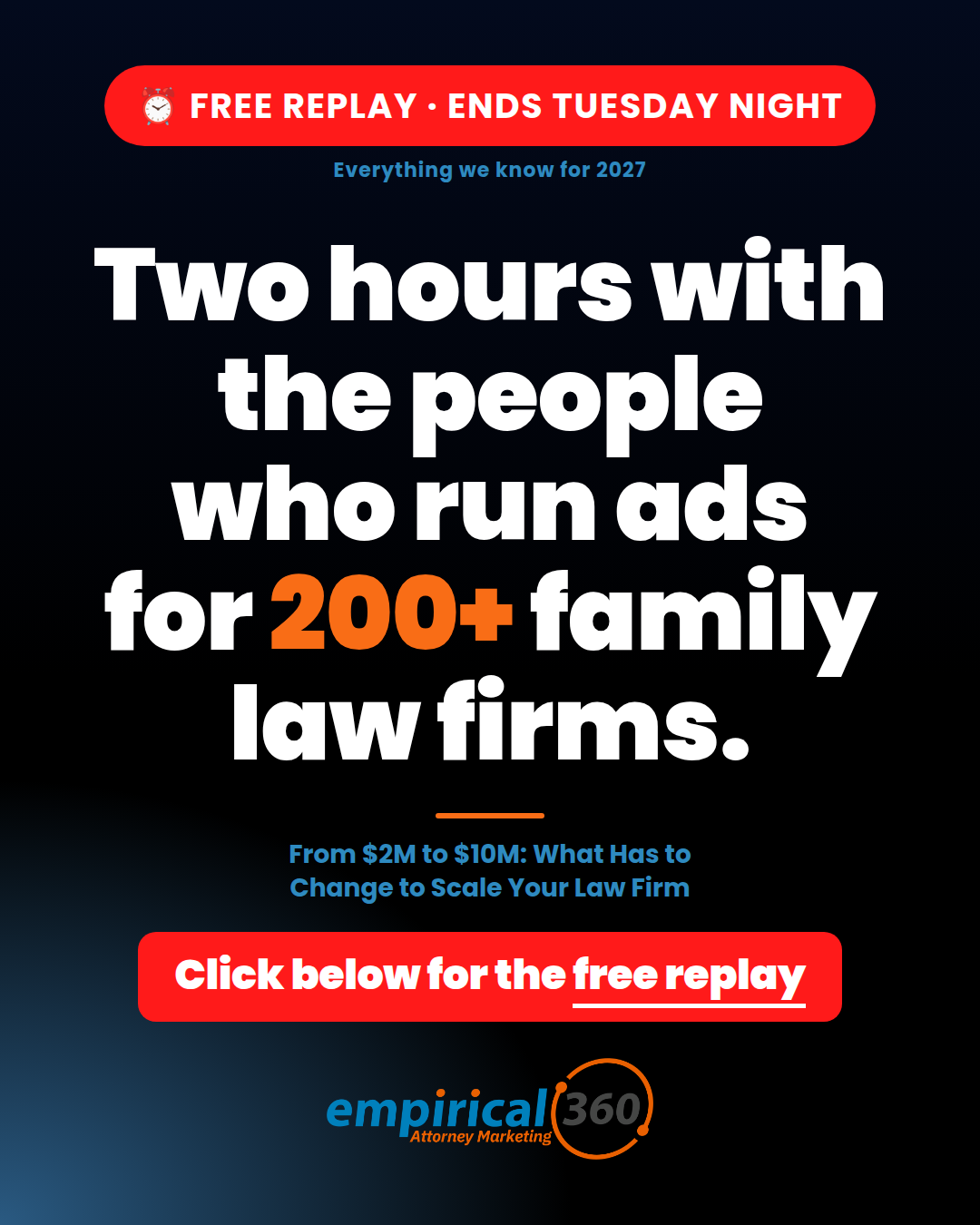 Empirical 360 Facebook ad: Replay Ends Tonight