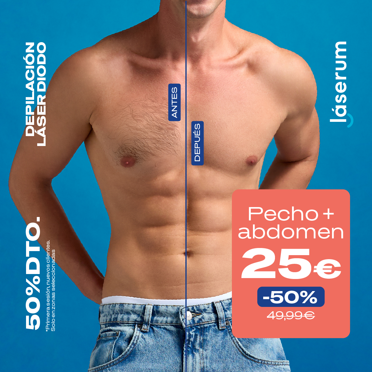 Láserum Facebook ad: Depilación láser desde 3€