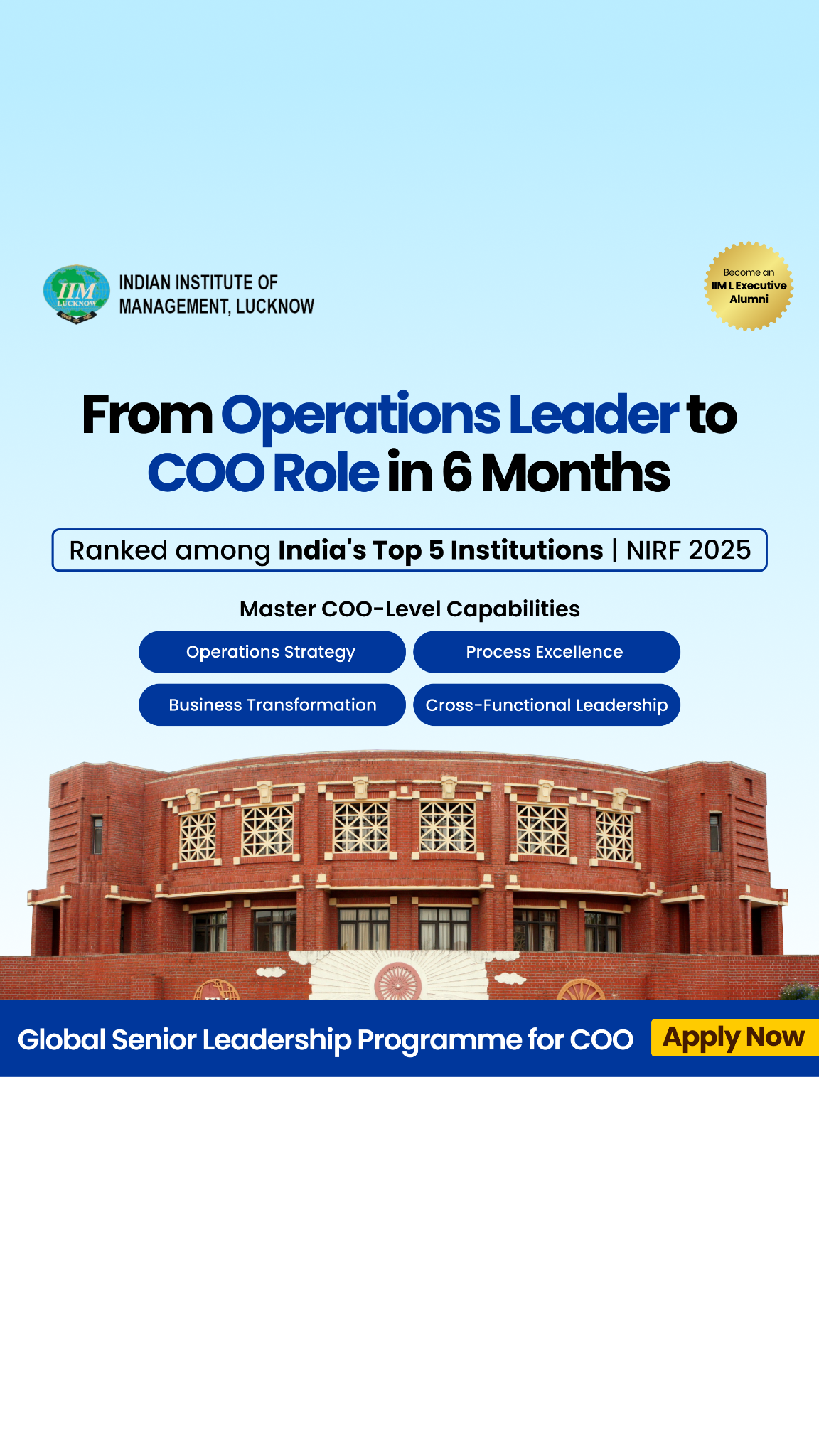 IIM Lucknow - Global Senior Leadership Programme Facebook ad from May 11, 2026