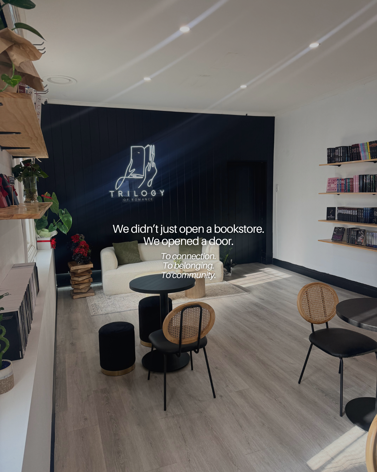 Trilogy Of Romance Facebook ad: We didn't just open a bookstore, we opened…