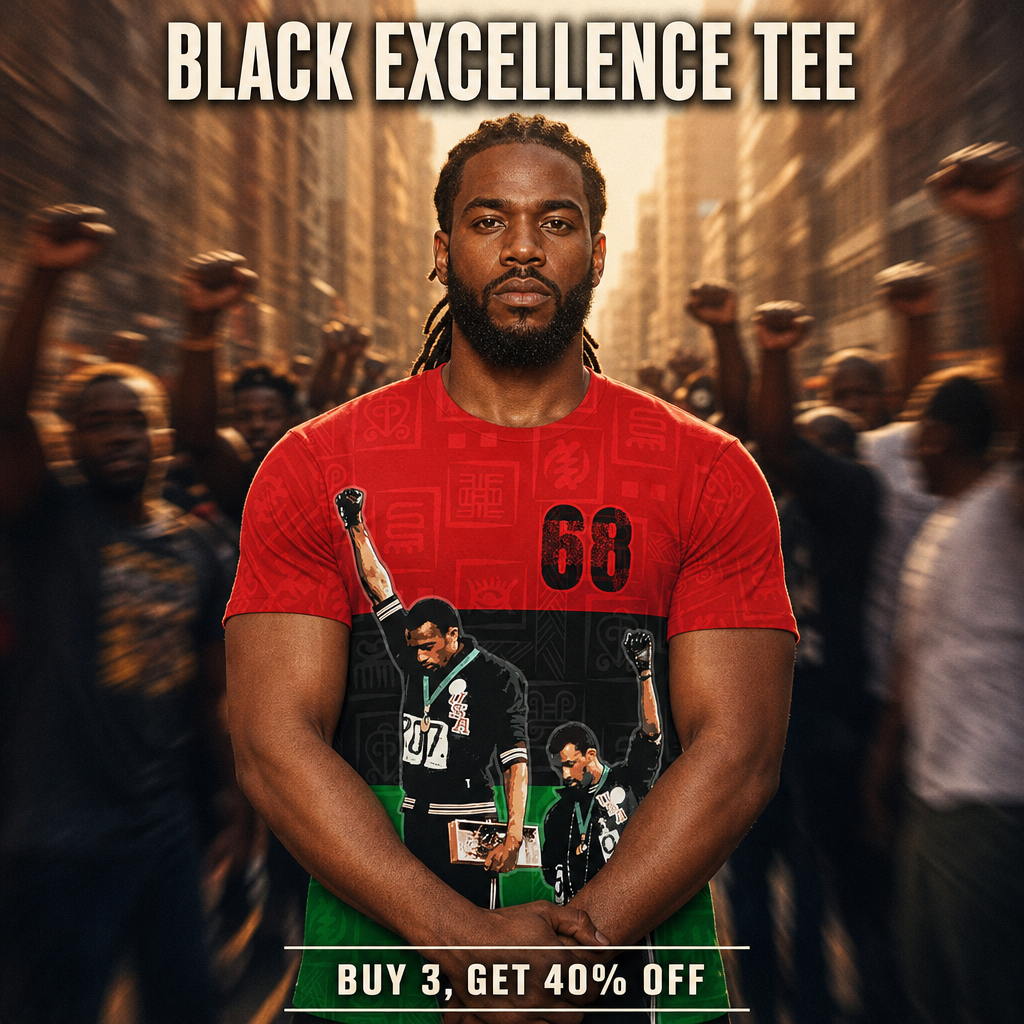 Melaninful Facebook ad: Buy 3 Get 40% OFF: Black Excellence Tees
