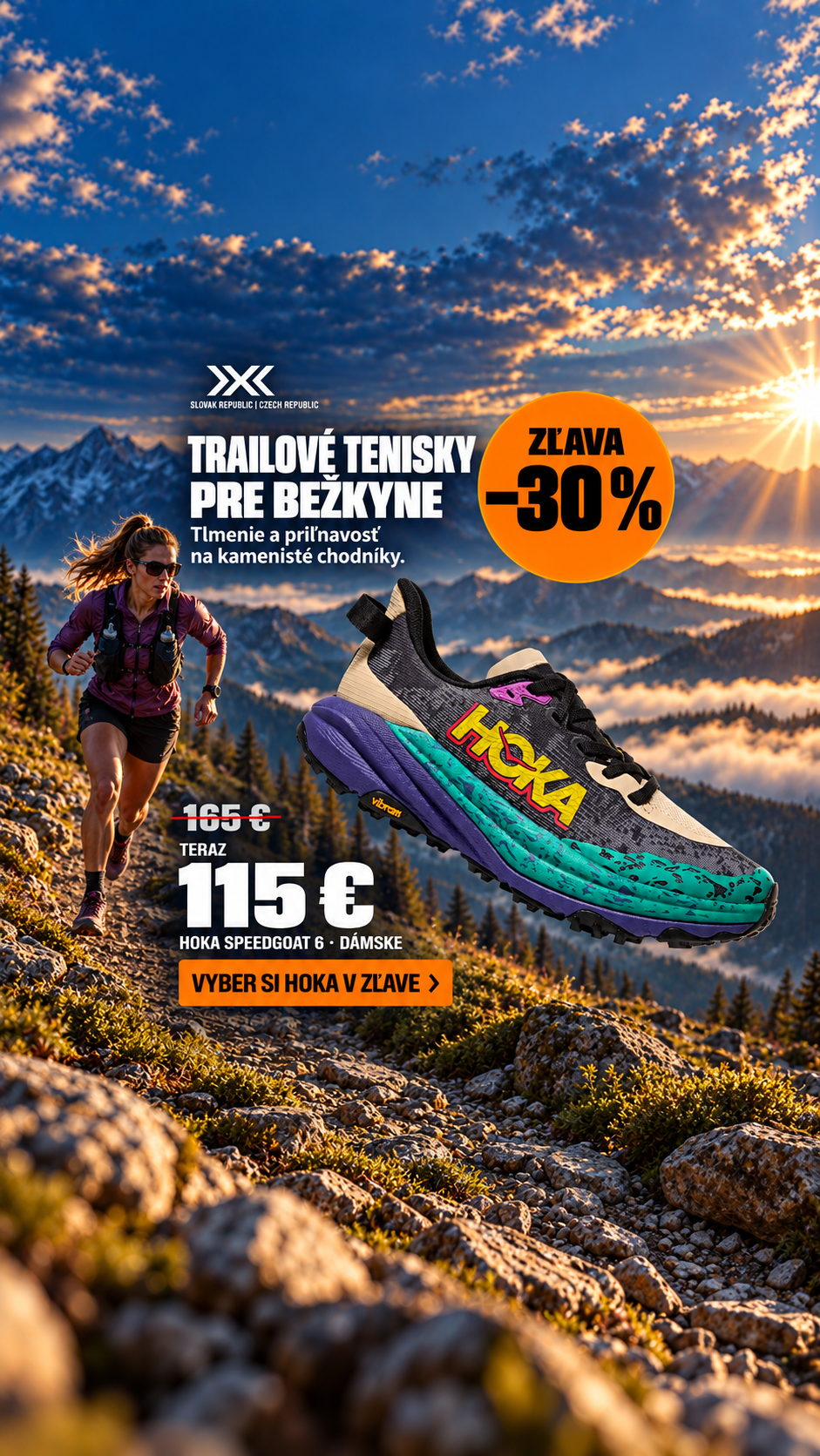 X-Bionic Slovakia Facebook ad: Pre lepší beh v teréne - teraz so zľavou