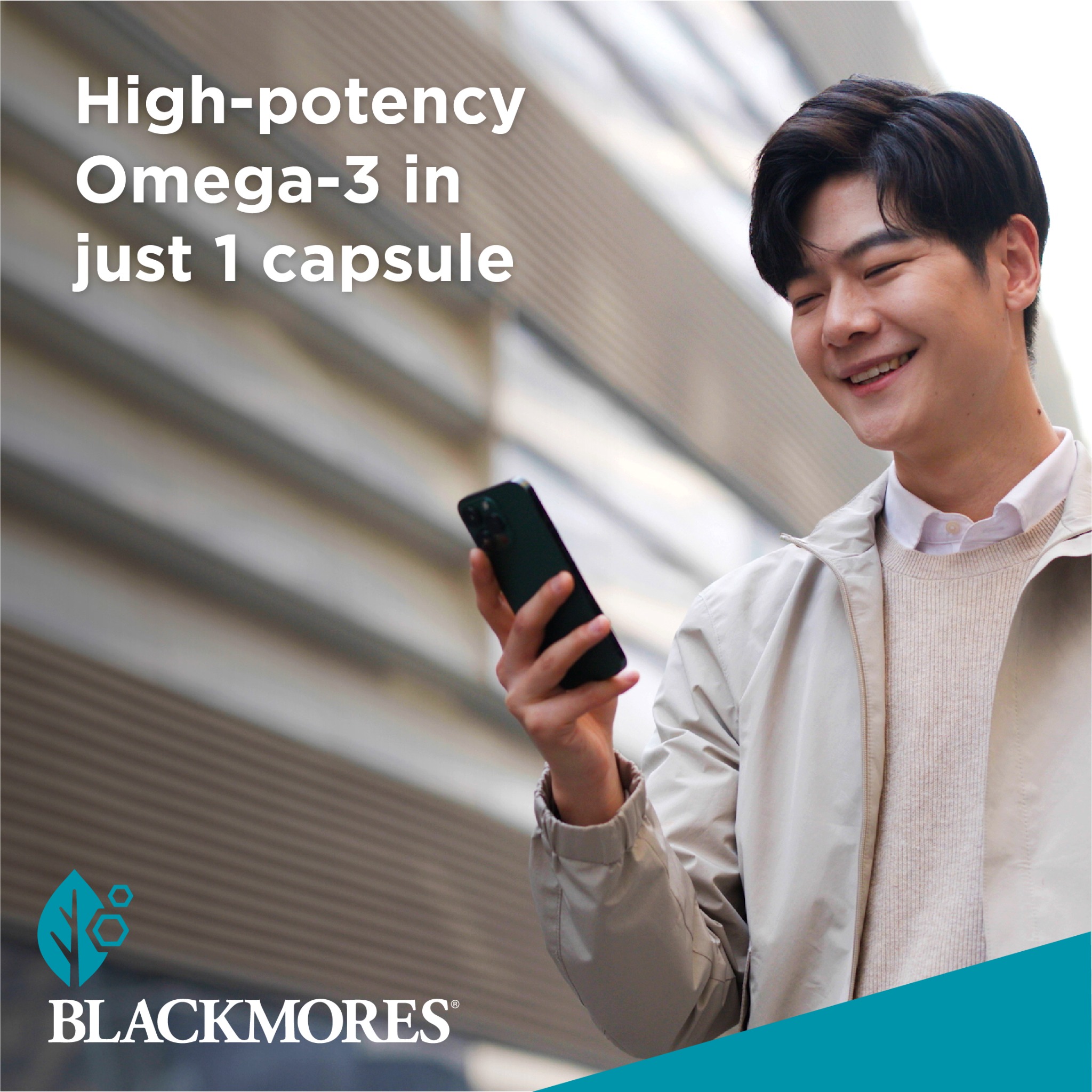 Blackmores Singapore Facebook ad: Get convenient wellness support with one potent capsule…