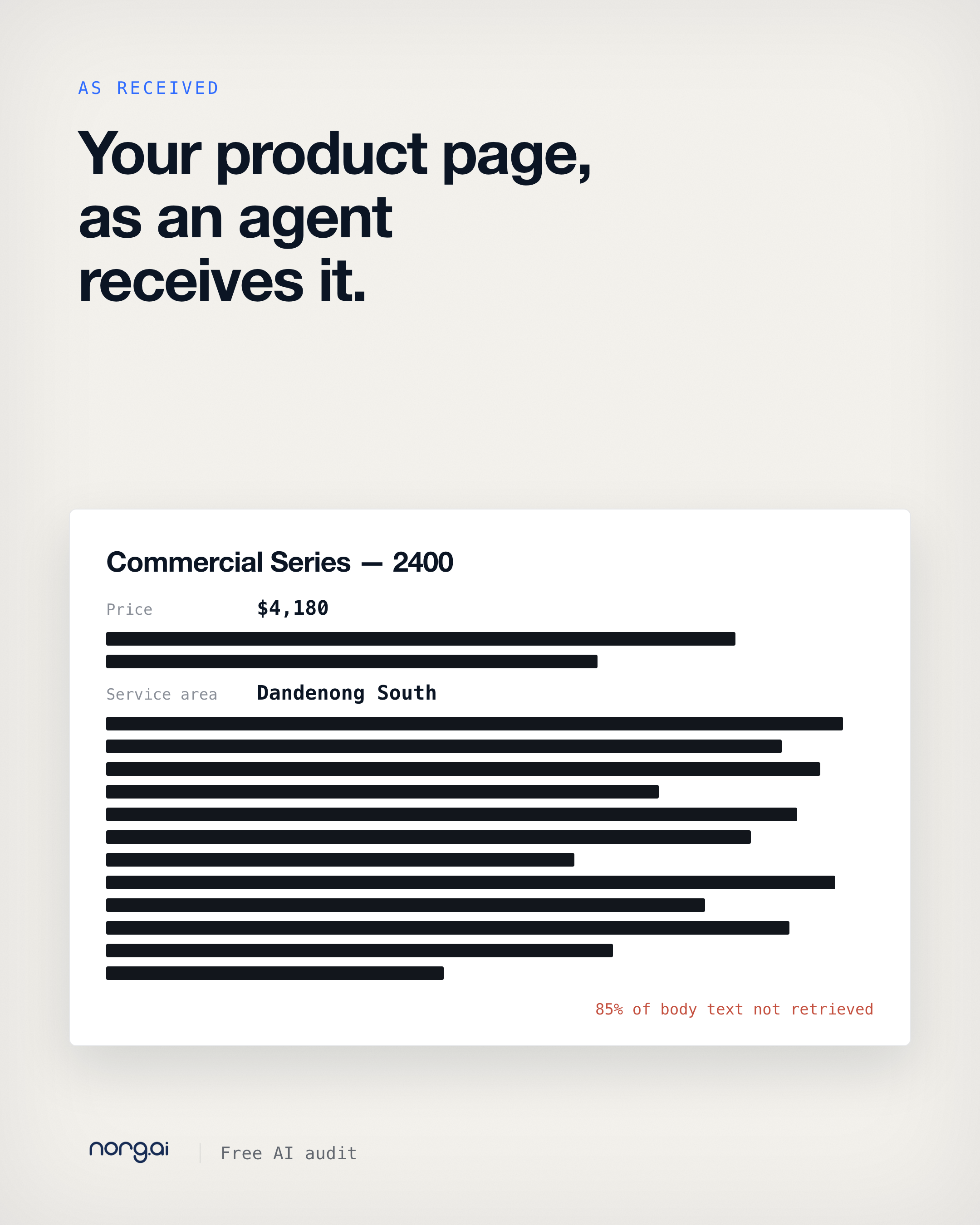 Norg AI Facebook ad: You published 6,200 words. AI read 140.