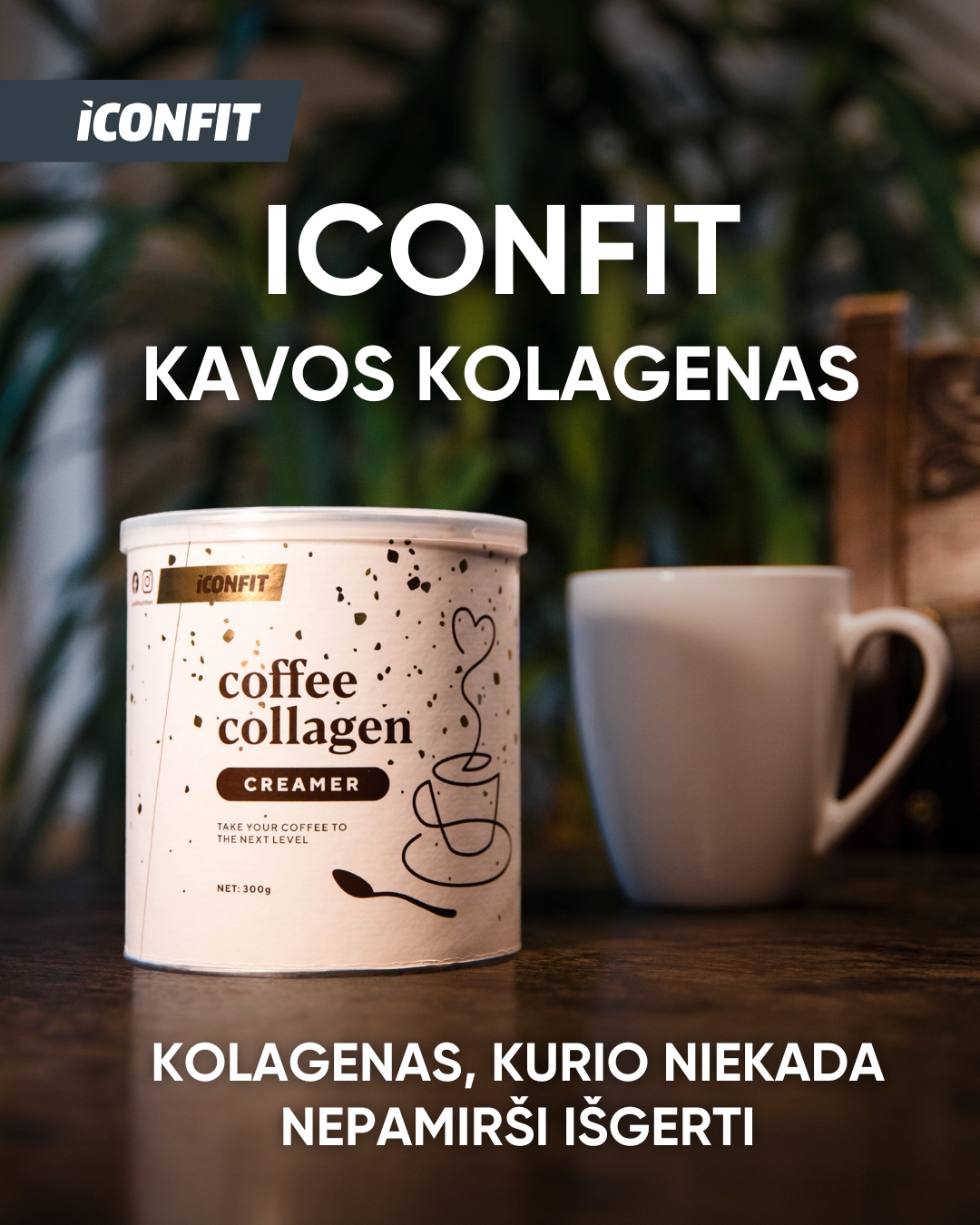 ICON FIT Lietuva Facebook ad: ICONFIT kolageno kavos grietinėlė
