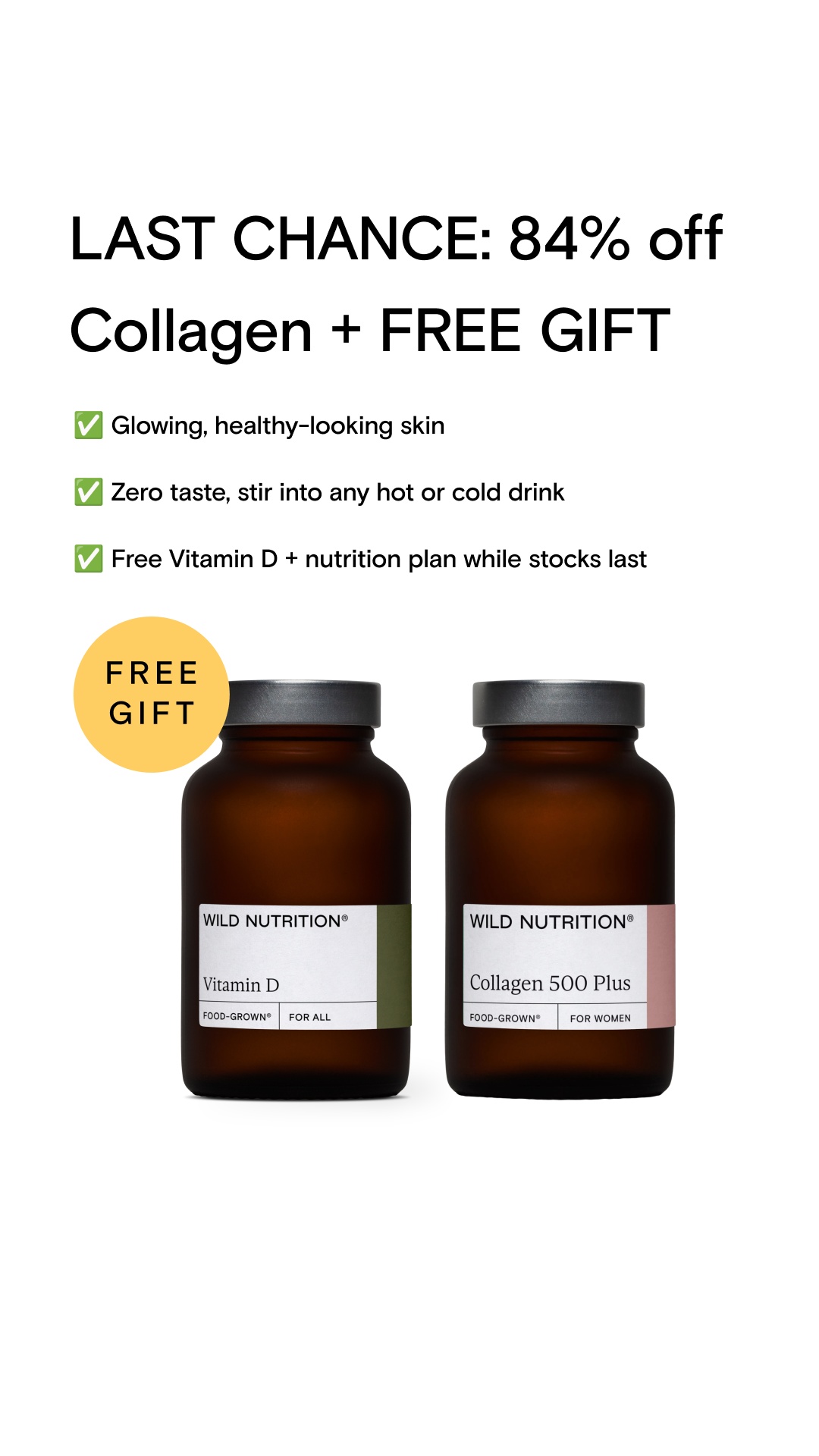 Wild Nutrition Facebook ad: Your glow, from within