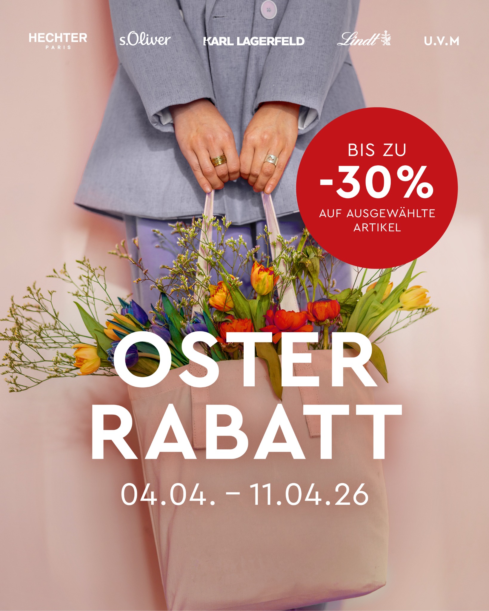 Miltenberger Outlet Center Facebook ad: Frühlingsluft, Sonnenbrille auf, ab ins Outlet.