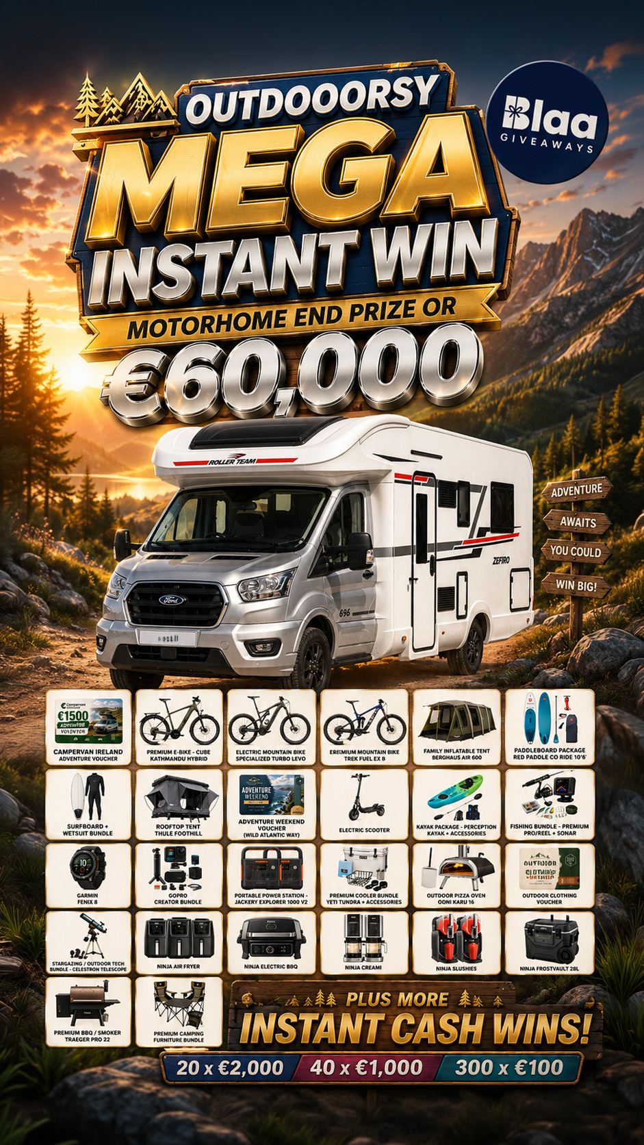 Blaa Giveaways Facebook ad