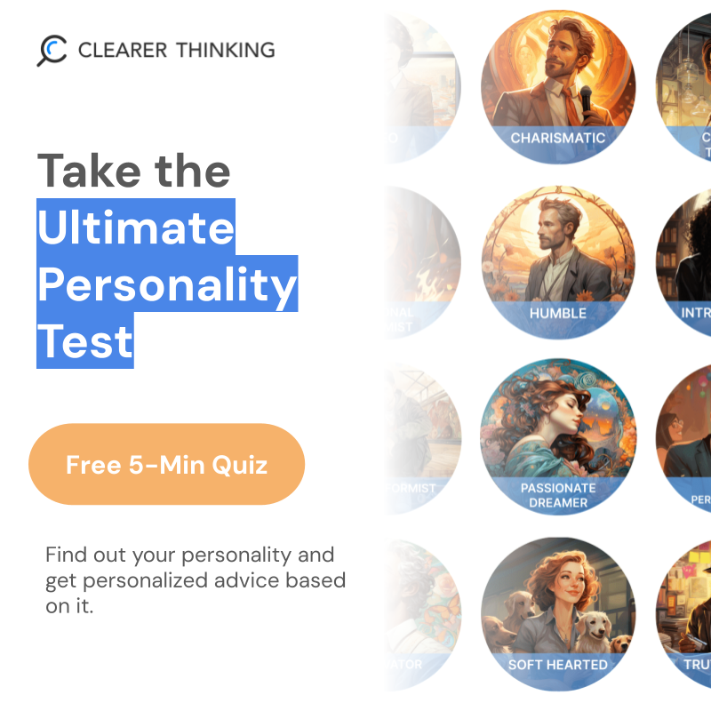 ClearerThinking.org Facebook ad: Take the Free Test