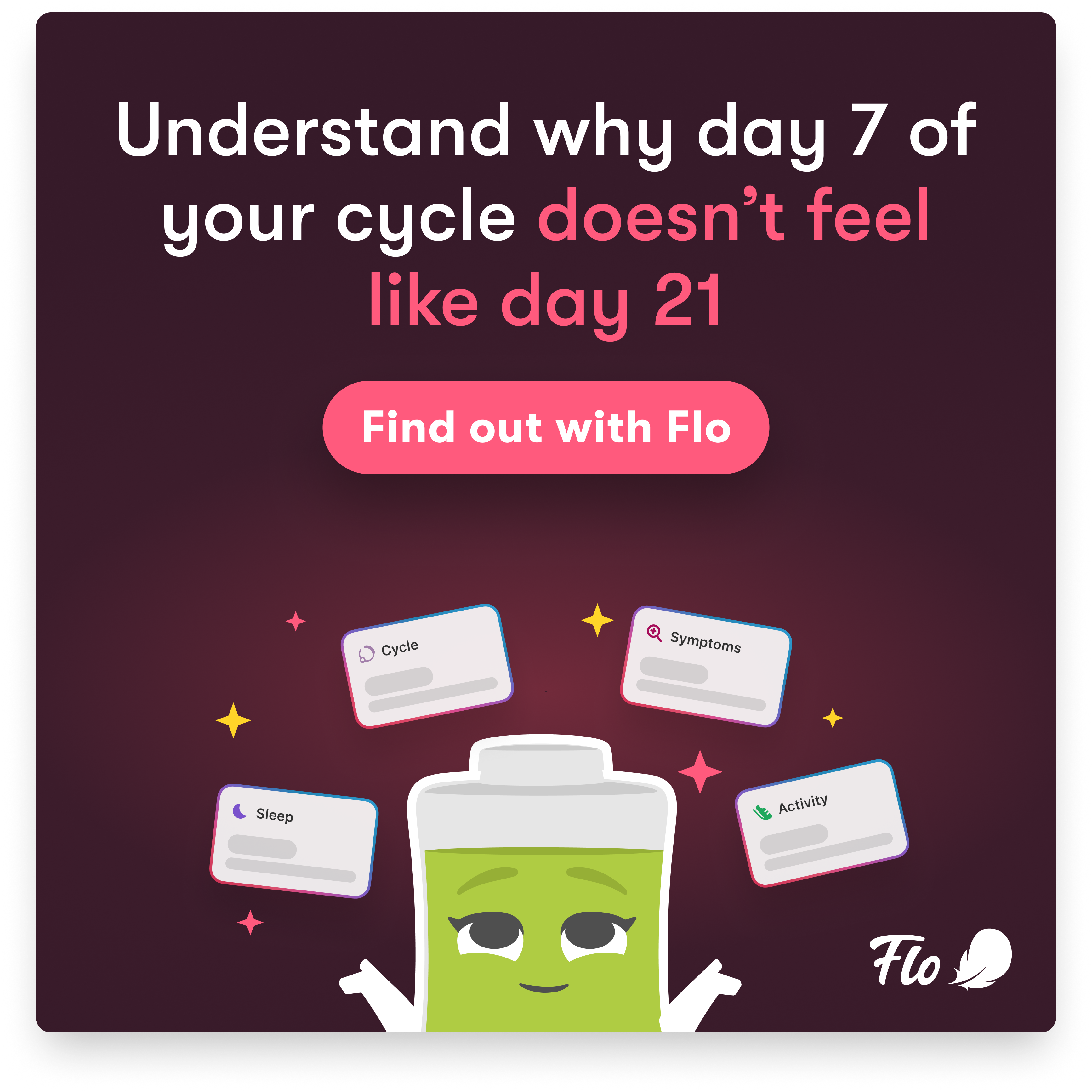 Flo Health App Facebook ad: Start using Flo today!