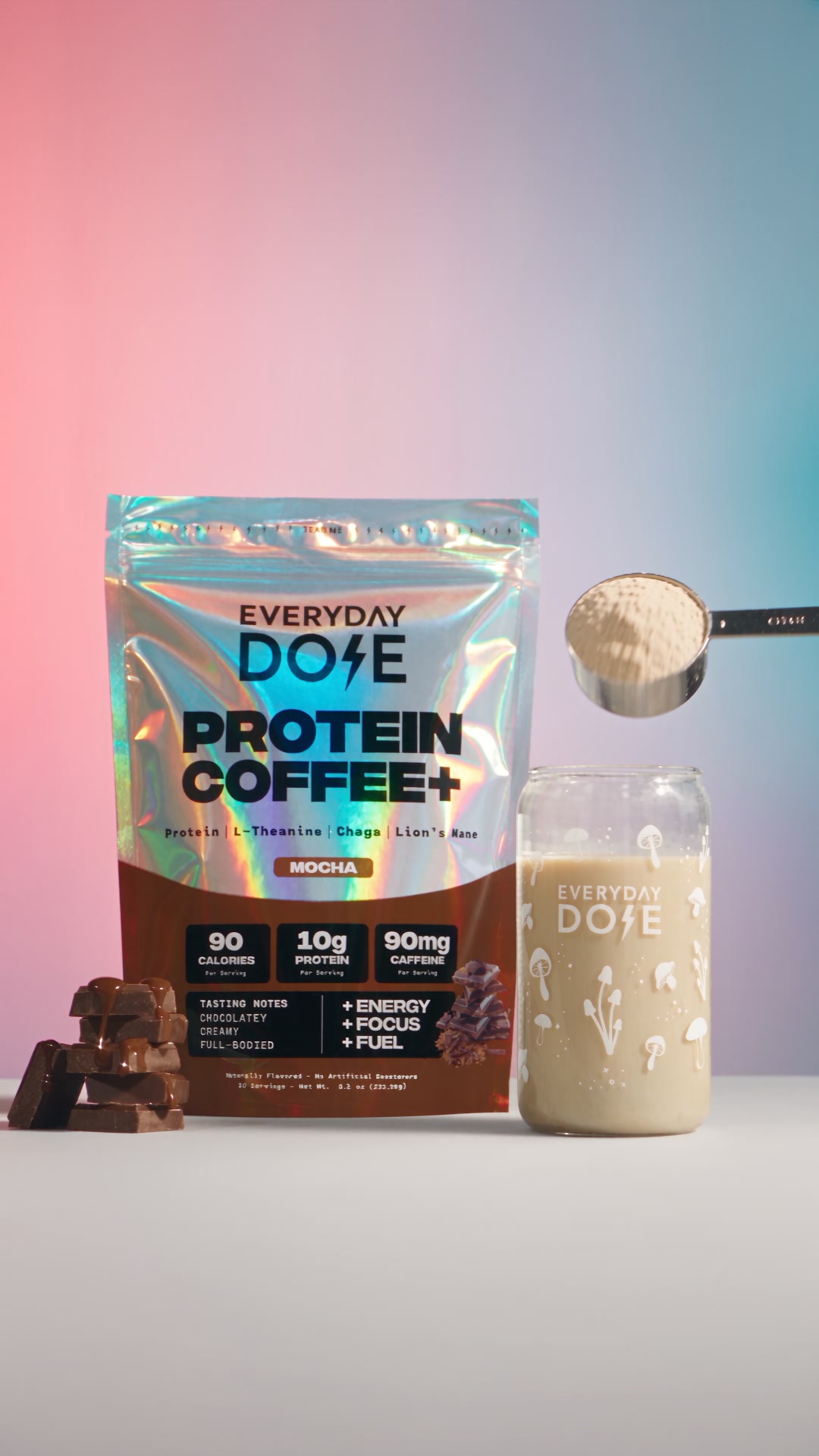 Everyday Dose Facebook ad: High Protein Coffee That Does More For You