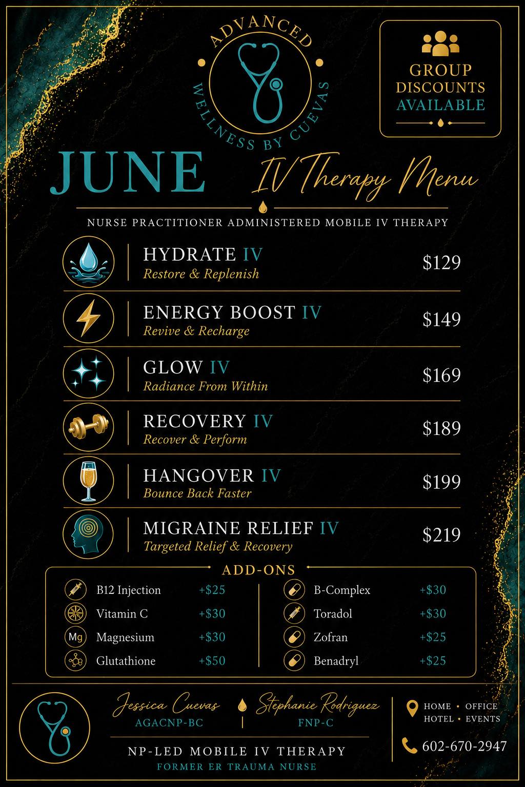 Mobile IV Therapy Facebook ad: Hi everyone! My name is Jessica Cuevas, a…