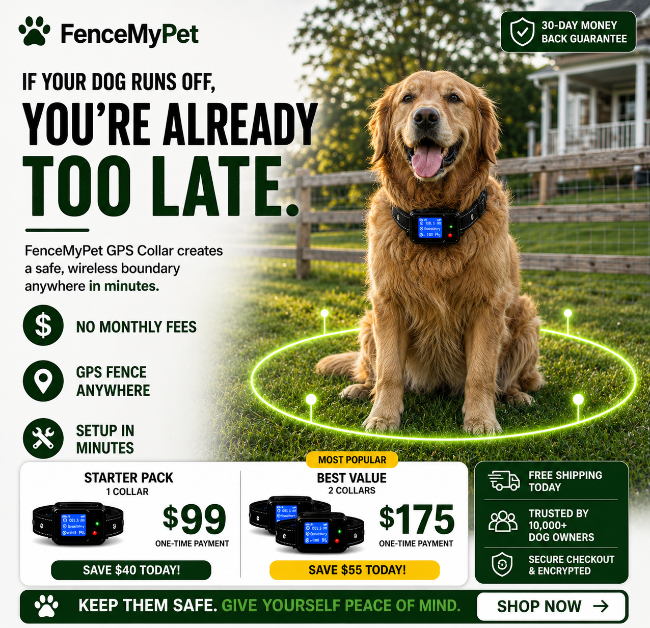 Fence My Pet Facebook ad