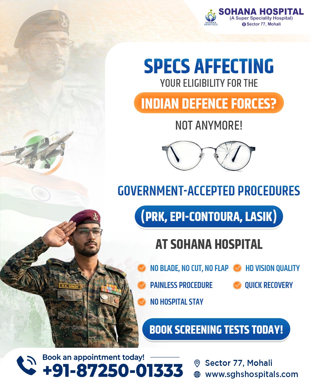 Sohana Eye Care Hospital Facebook ad: Book your screening test today