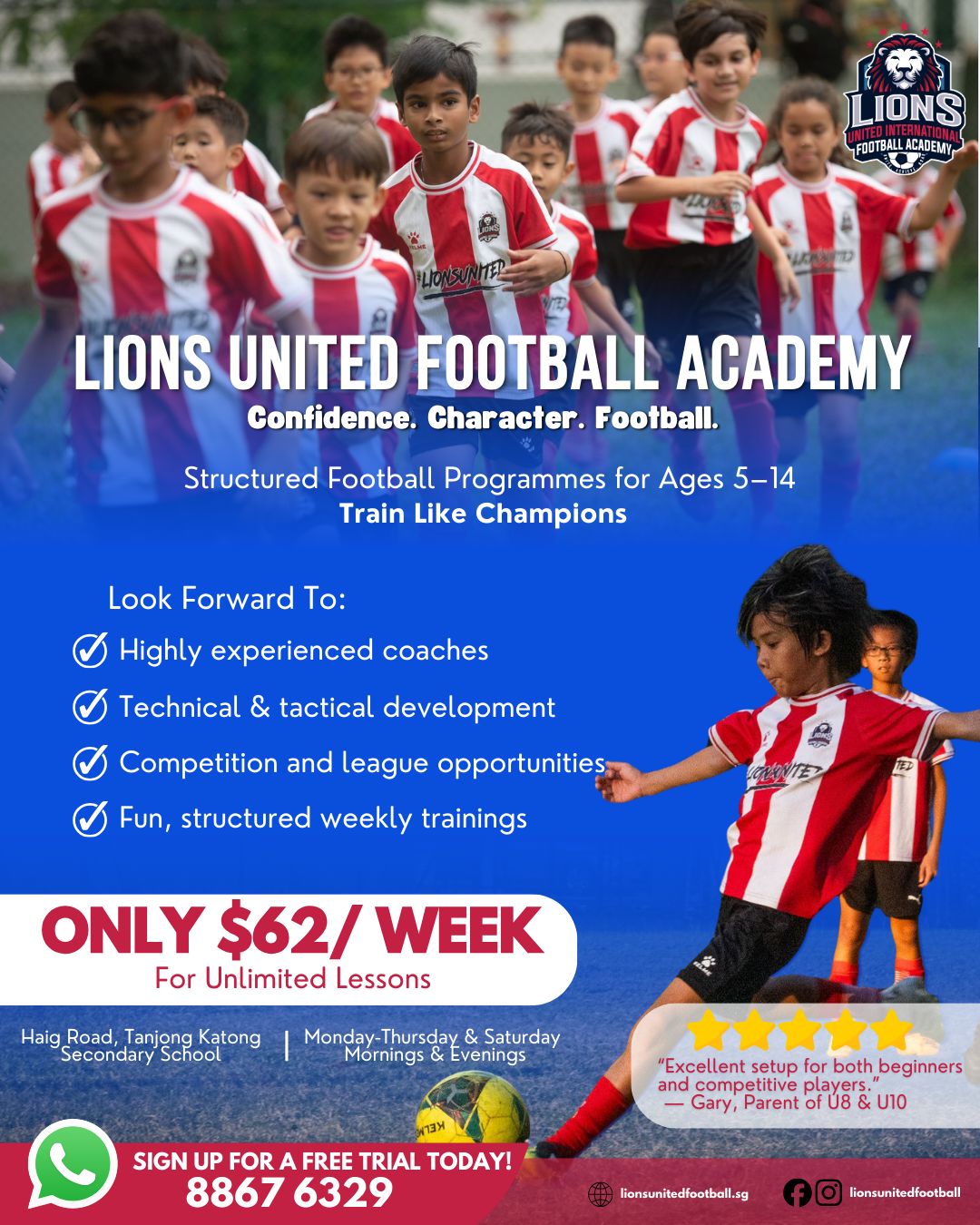 Lions United International Football Academy Facebook ad