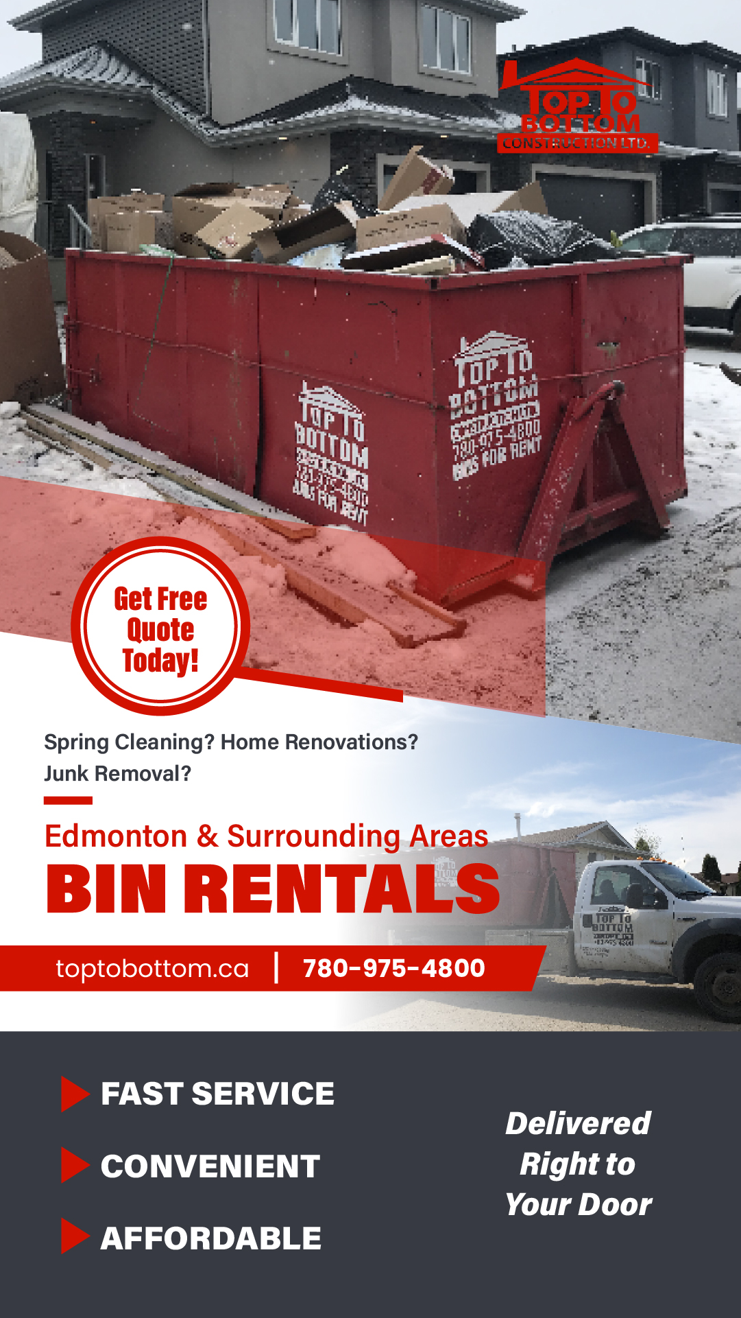 Top to Bottom Construction Roofing  Facebook ad
