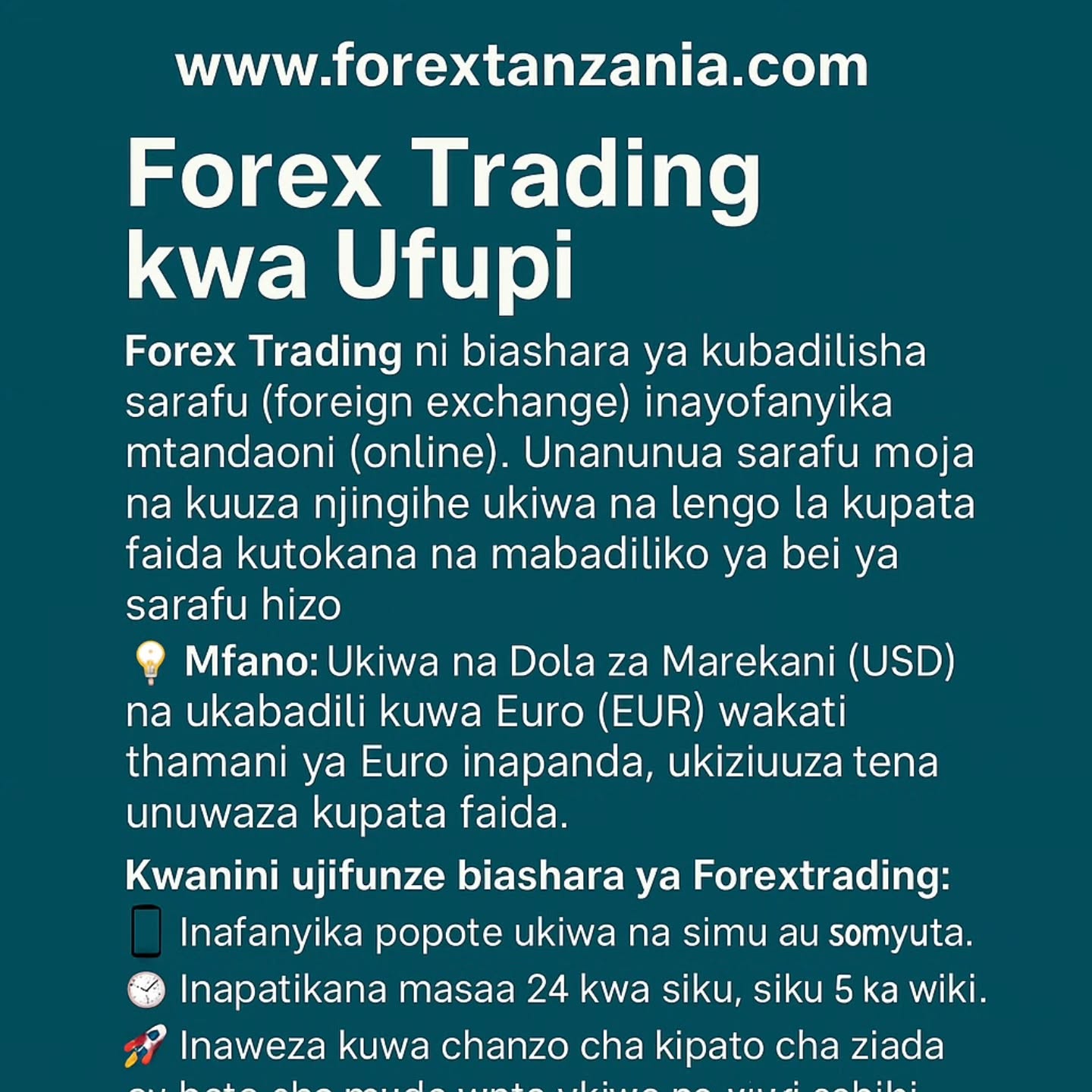 forextanzania1 Facebook ad: Forex Trading kwa Ufupi