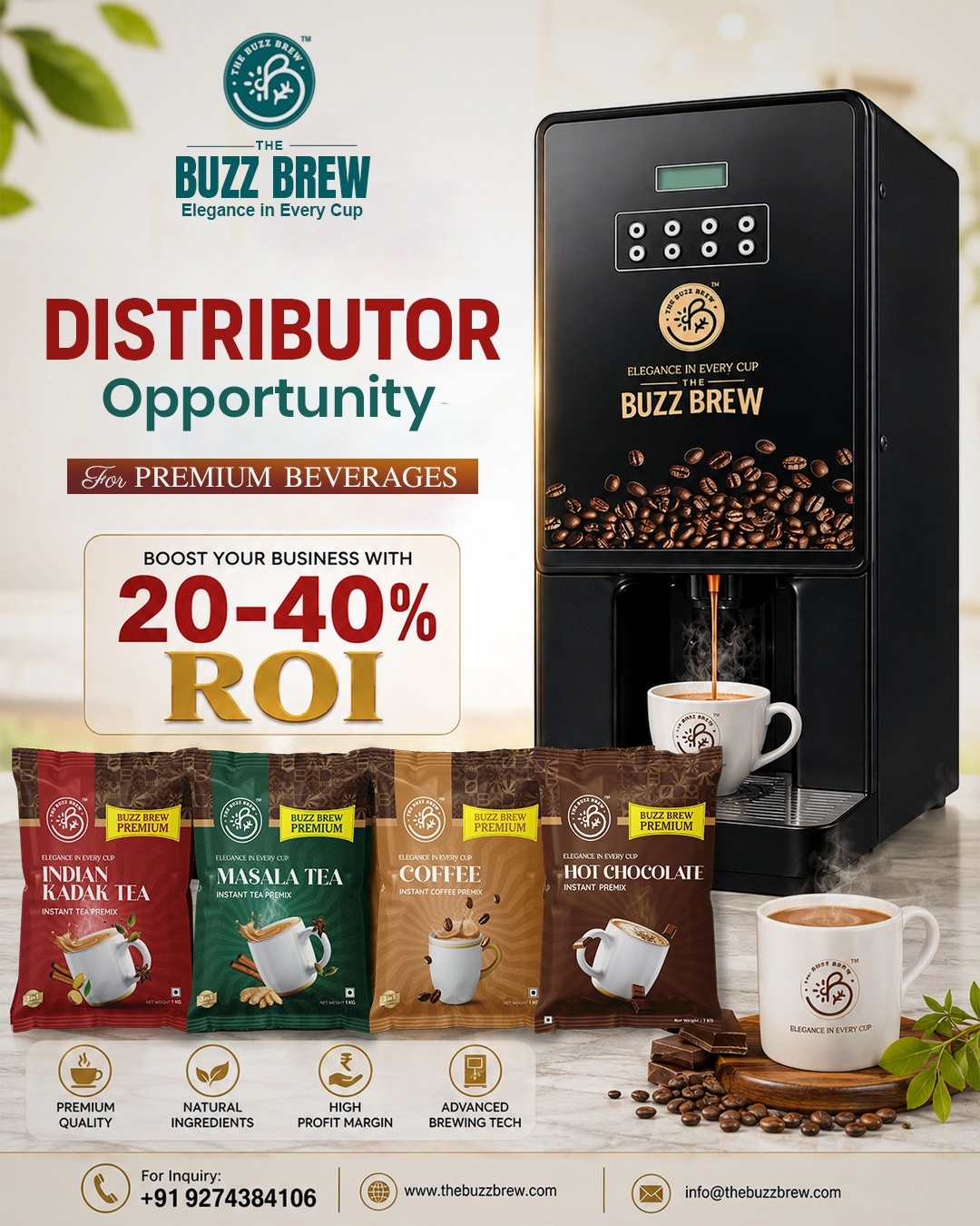 Buzzbrew Beverages Facebook ad: Premium Vending Solution for HORECA