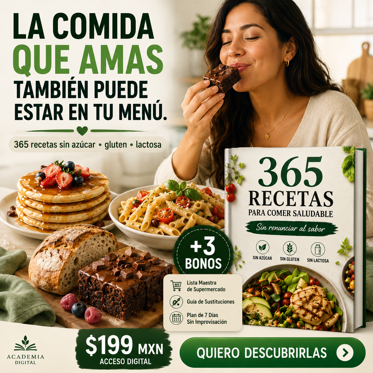Academia Digital Facebook ad: La comida que amas también puede estar en tu menú