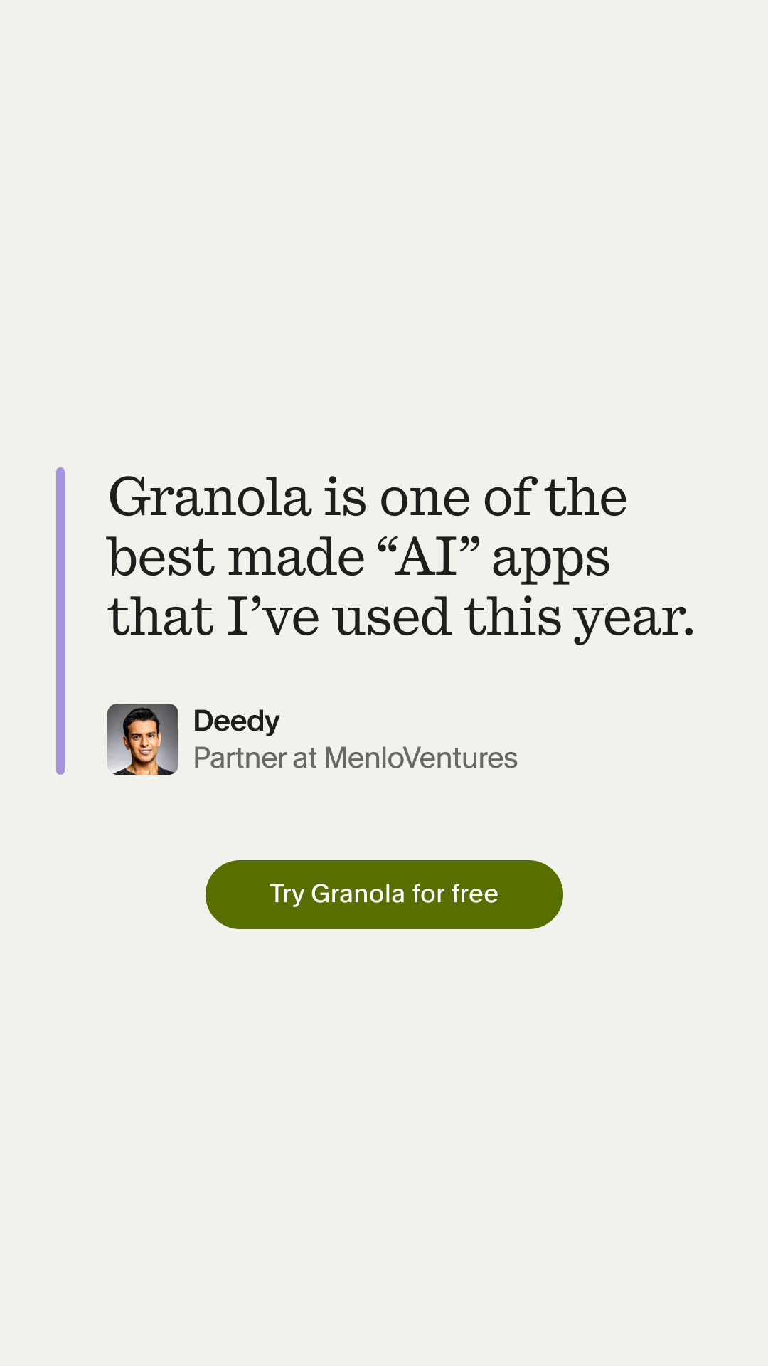 Granola ai Facebook ad