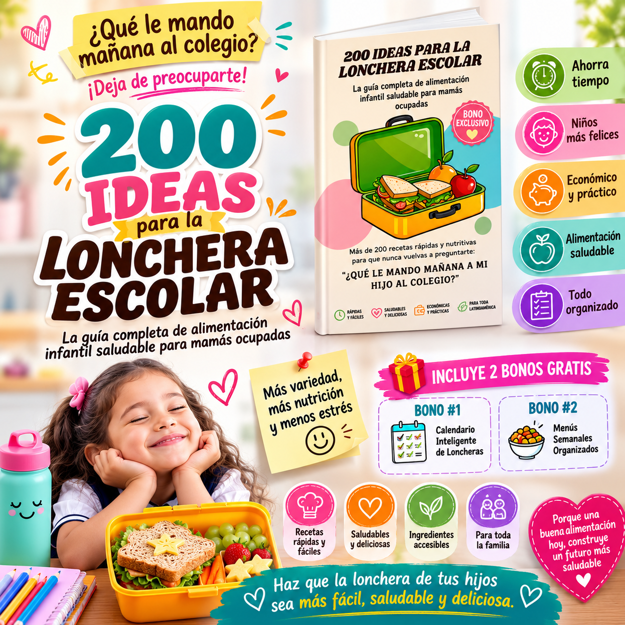 Mamá 360 Facebook ad: 200 Ideas para la Lonchera Escolar