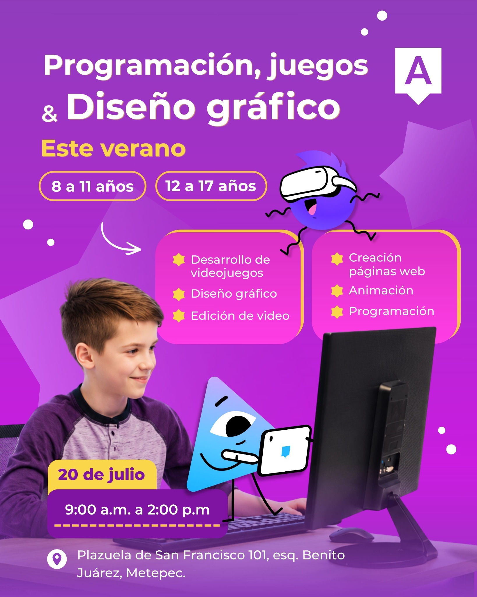 Algorithmics Metepec Facebook ad: Domina robótica y programación en verano