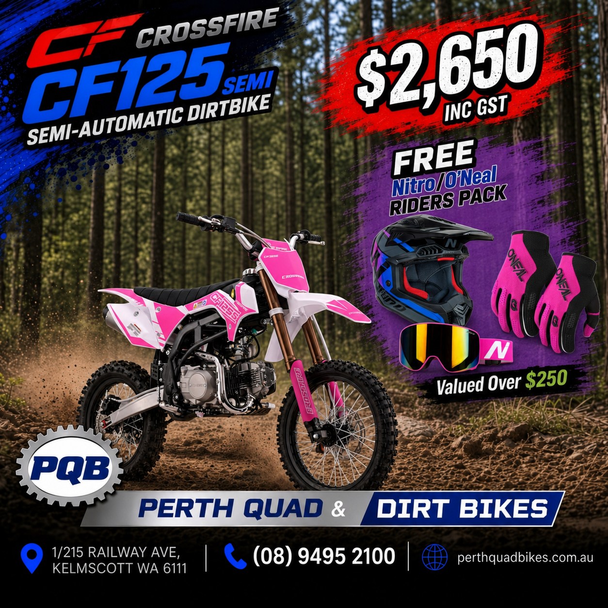 Perth Quad Bikes Facebook ad from Sep 3, 2026