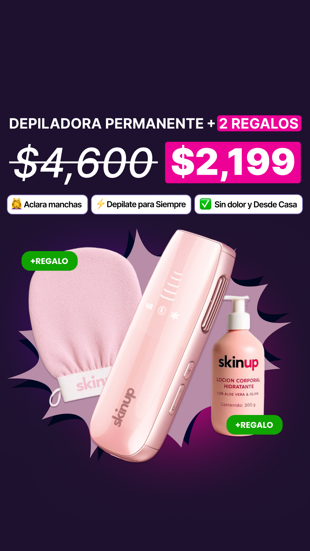 SkinUp México Facebook ad: Precio Más Bajo del Año