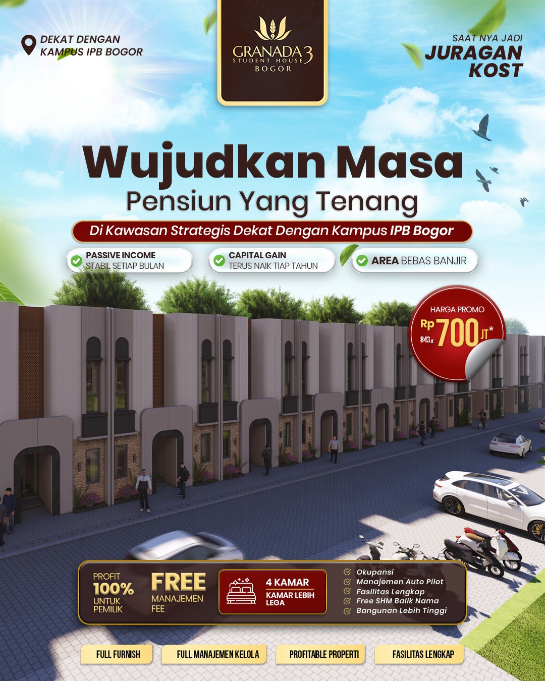 Granada Student House 3 IPB - Islamic Modern Living Facebook ad: Peluang Investasi Kost Strategis Tanpa Riba