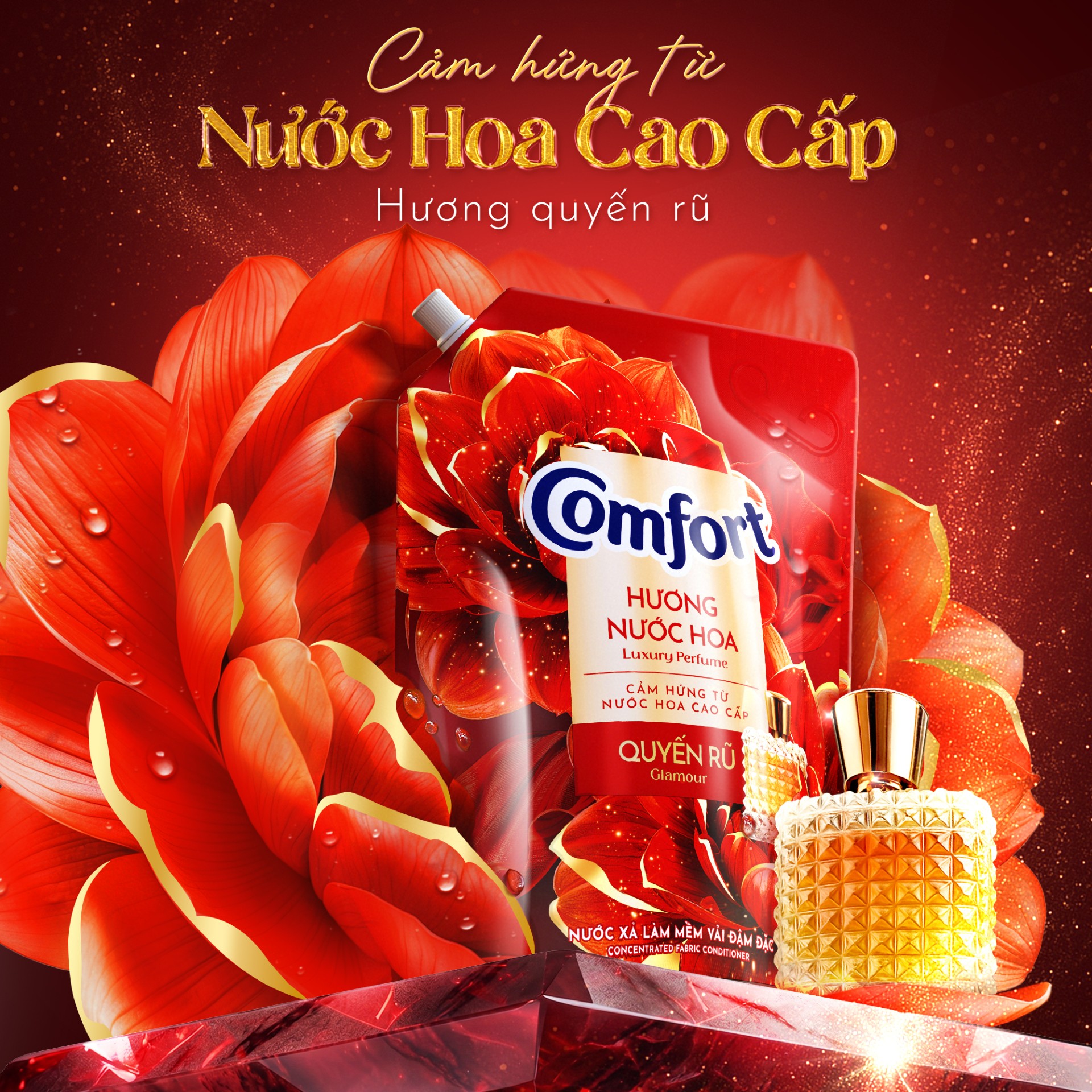 Comfort Vietnam Facebook ad: COMFORT QUYẾN RŨ - CẢM HỨNG TỪ NƯỚC HOA CAO CẤP