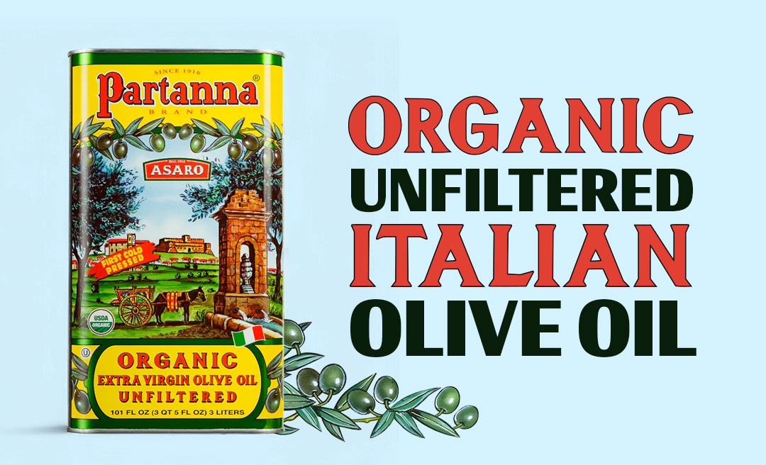 Partanna Facebook ad: Sicilian Organic Olive Oil. 100% Castelvetrano Olives.