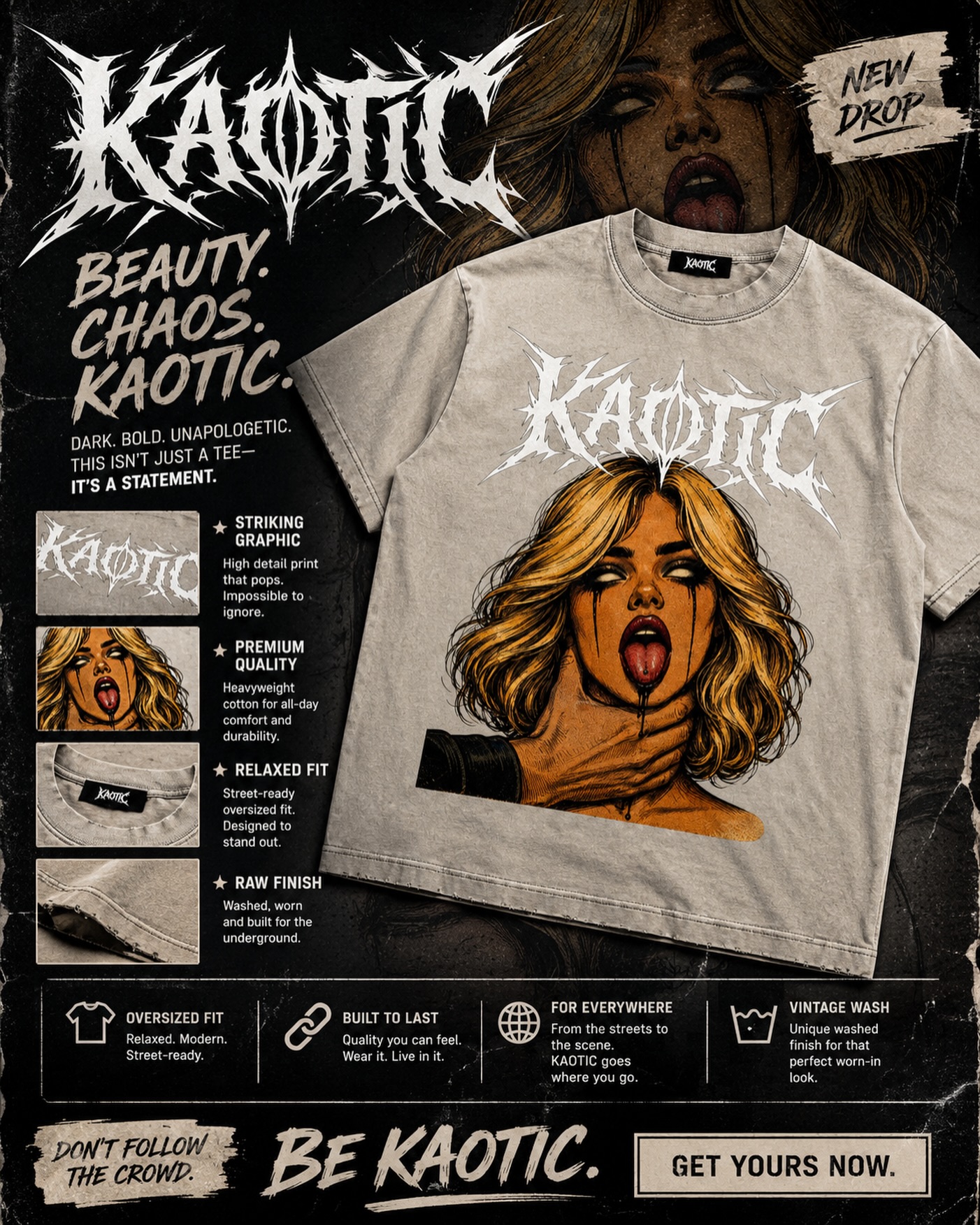 KaoticKulture Facebook ad: Pretty faces. Dark minds.