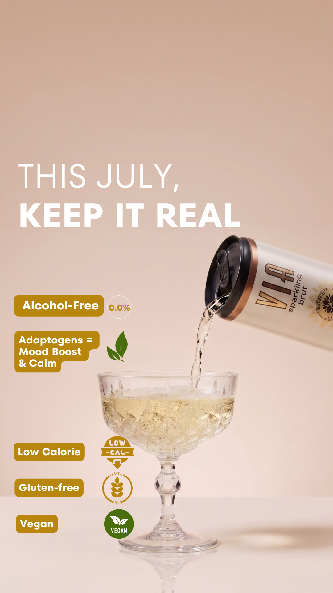 VIA Drinks - natural mood boost, alcohol-free Facebook ad