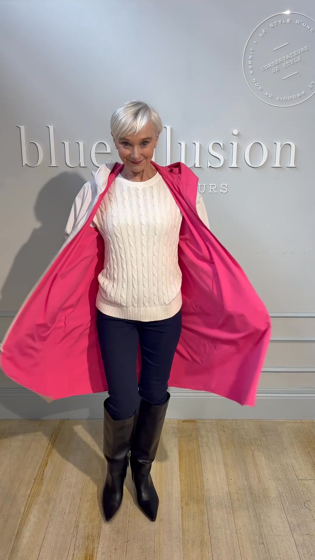Blue Illusion Facebook ad: Reversible Raincoat
