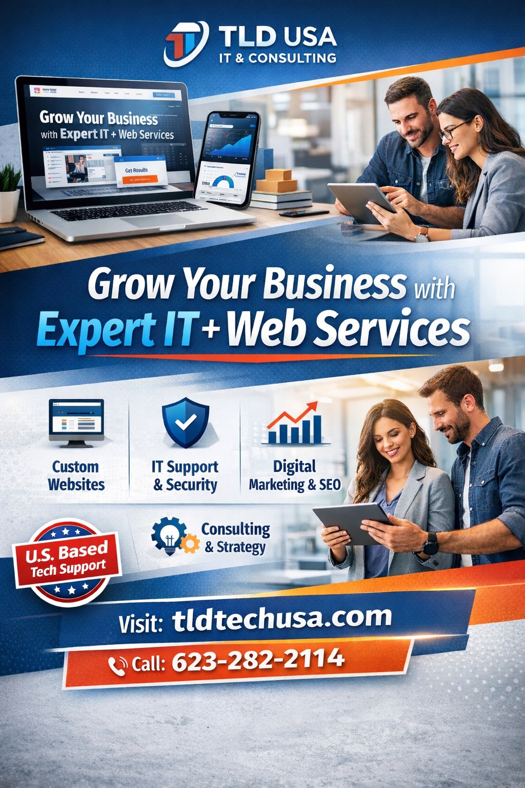 TLD USA Facebook ad: Need IT Support, Websites, or Digital Growth?