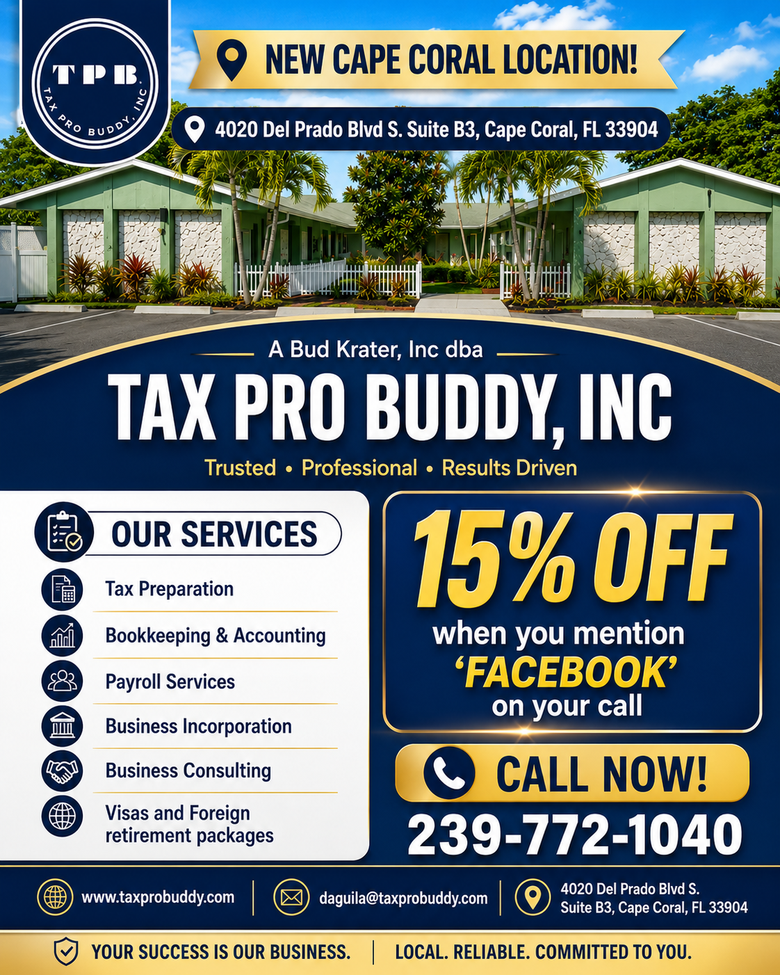 Tax Pro Buddy Inc Facebook ad