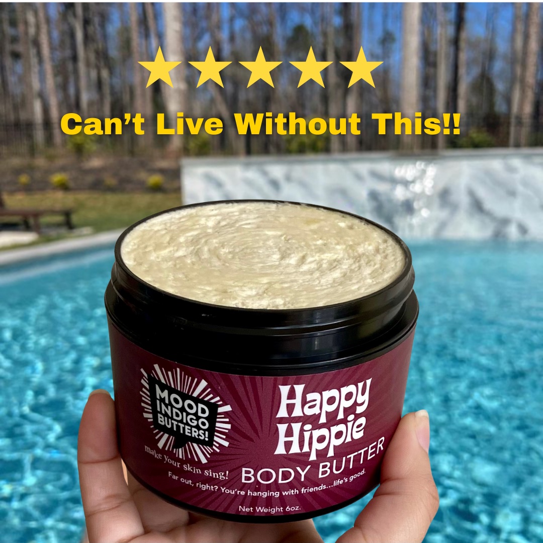 Mood Indigo Facebook ad: Patchouli Body Butter - HAPPY HIPPIE