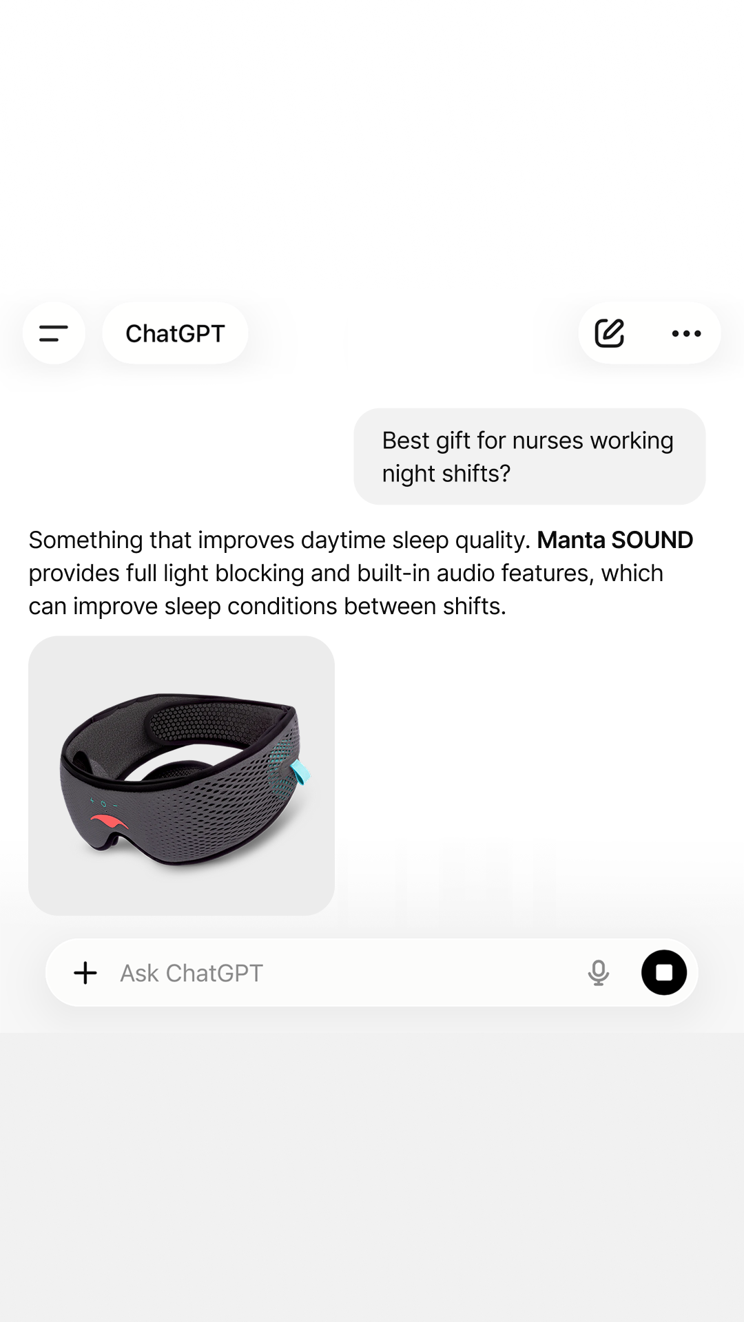 Manta Sleep Facebook ad