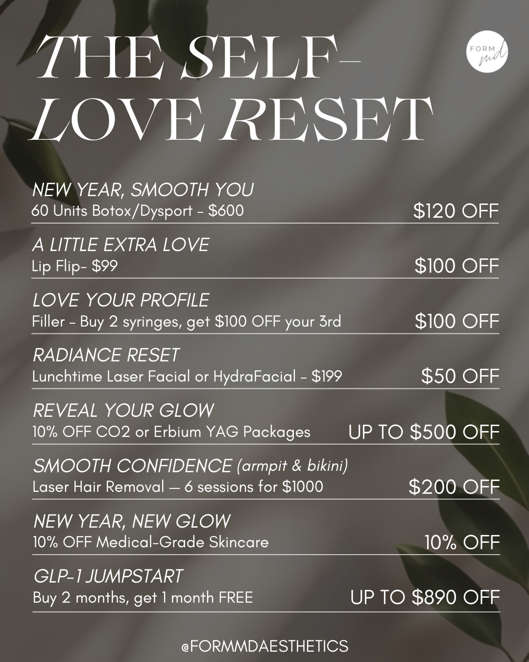 Form MD Aesthetics Facebook ad: Refresh Your Look Today