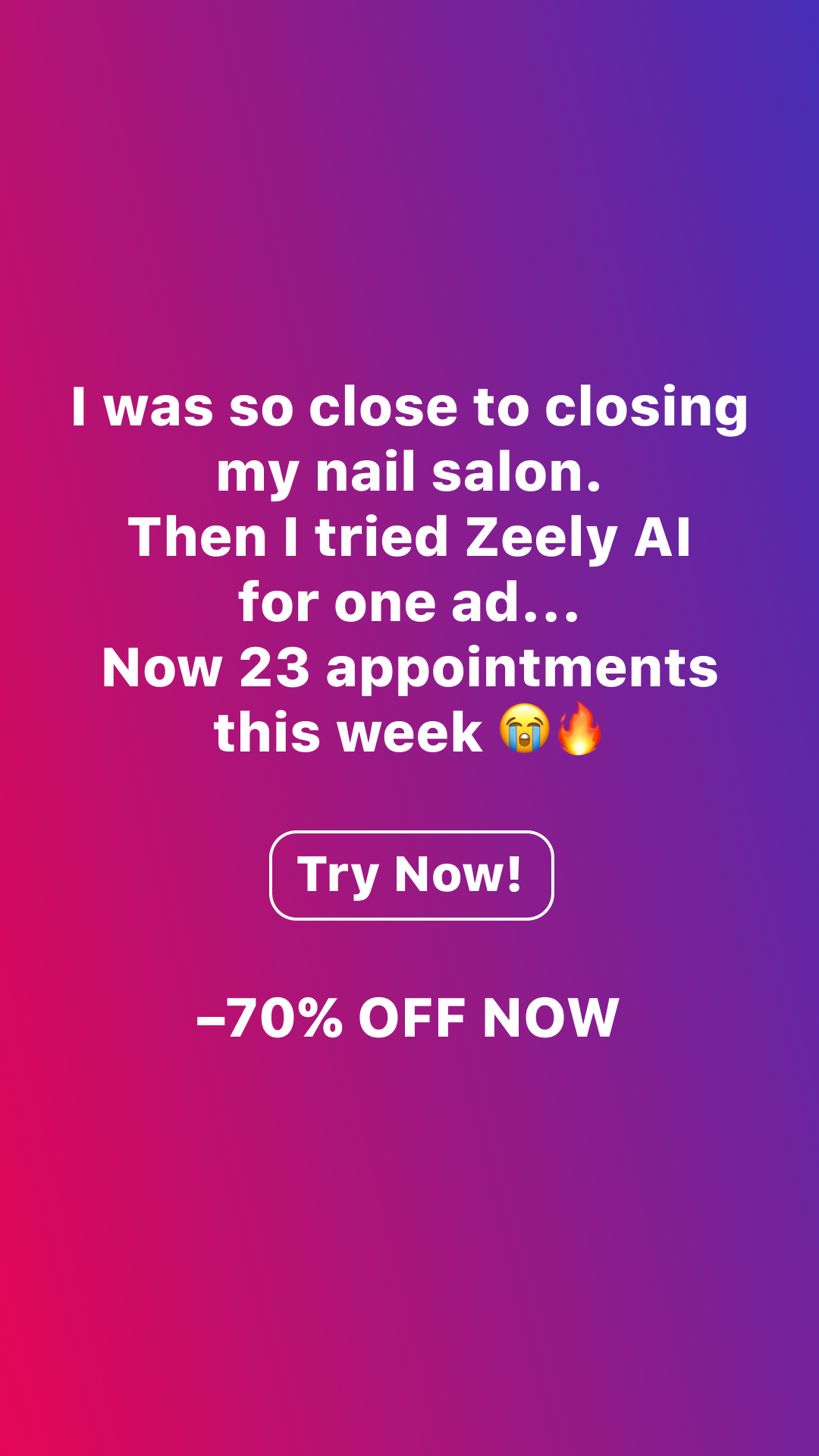 Сole Straven Facebook ad: Create top-selling ads with AI. Unlock 70% off